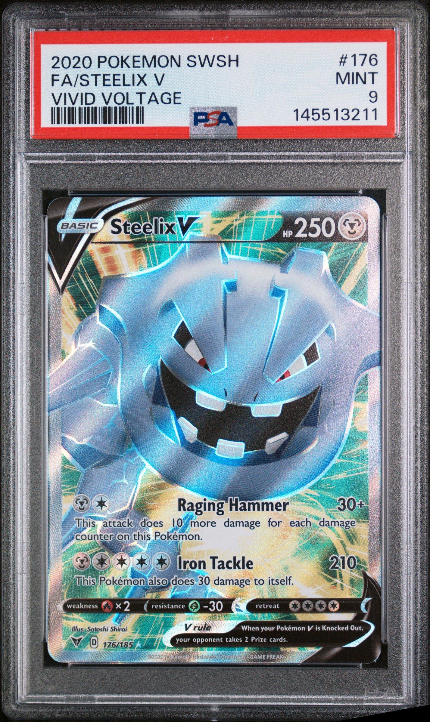 2020 Pokemon Sword & Shield Vivid Voltage 176 Full Art/steelix V PSA 9