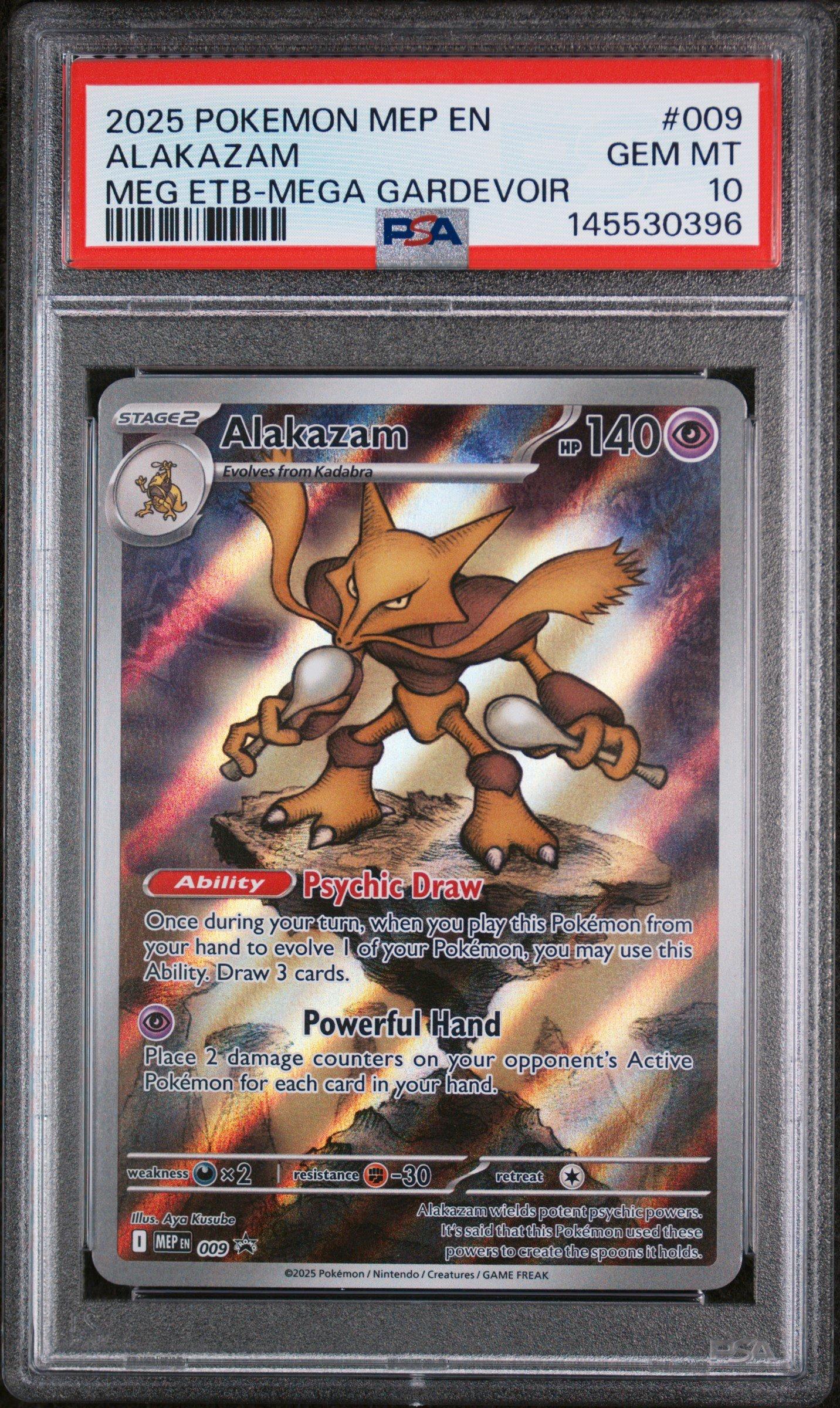2025 Pokemon Mep En-me Black Star Promo 009 Alakazam Mega