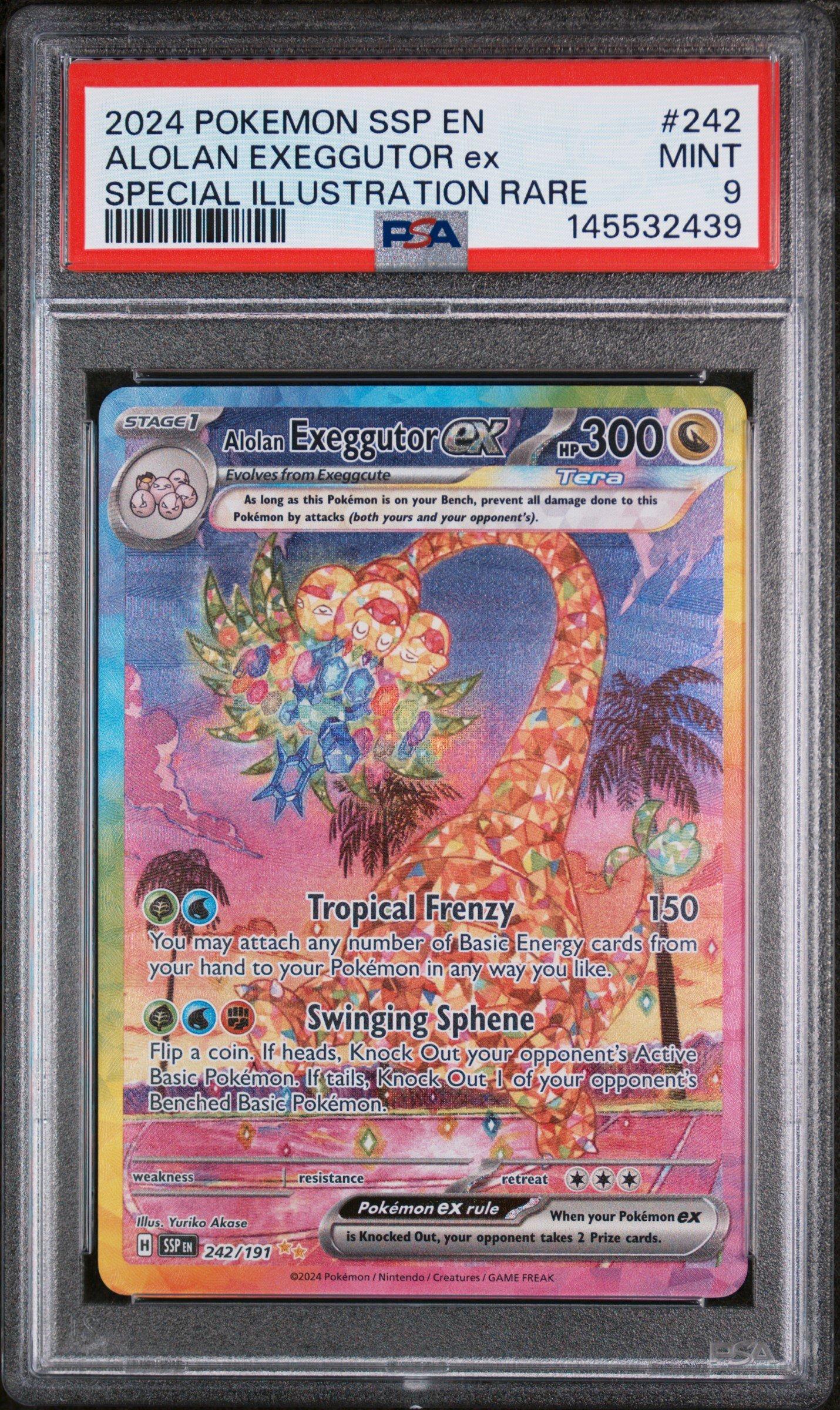 グリード 旧アジア PSA9 2024 Pokemon Ssp En-surging Sparks 242 Alolan Exeggutor Ex Special