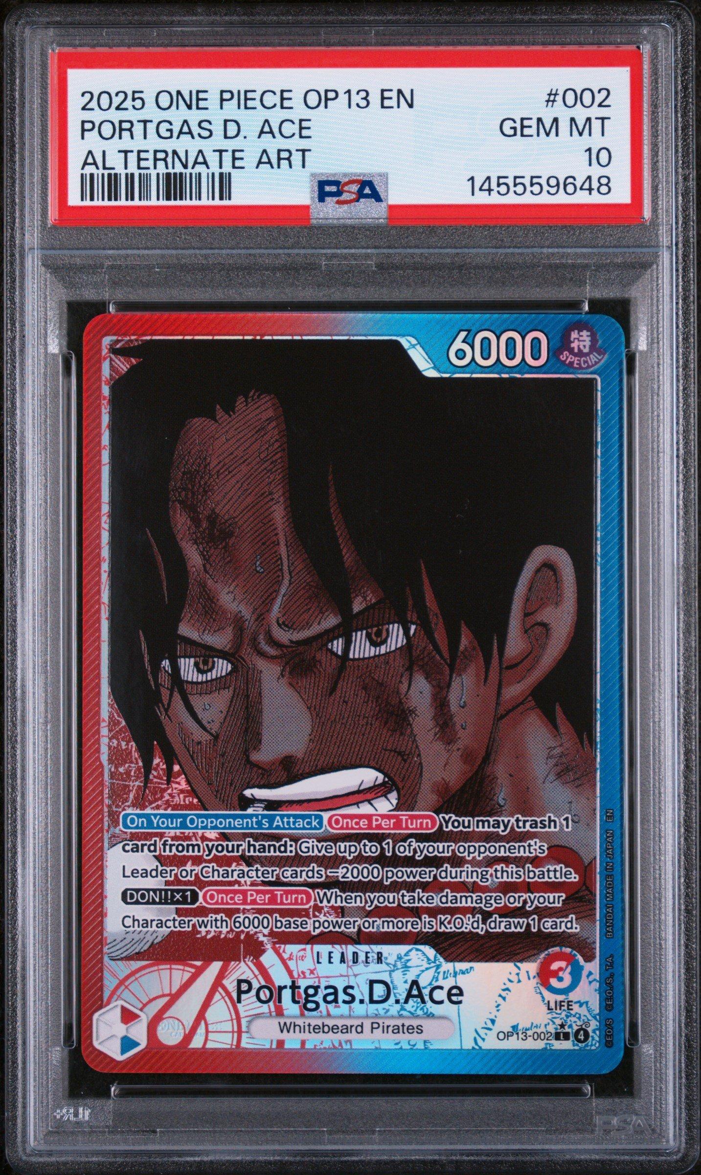 2025 ONE PIECE OP13 JP ポートガス・D・エース　psa10 2025 PSA 10 Portgas D. Ace OP13-119 Alt Art SEC ONE PIECE Card