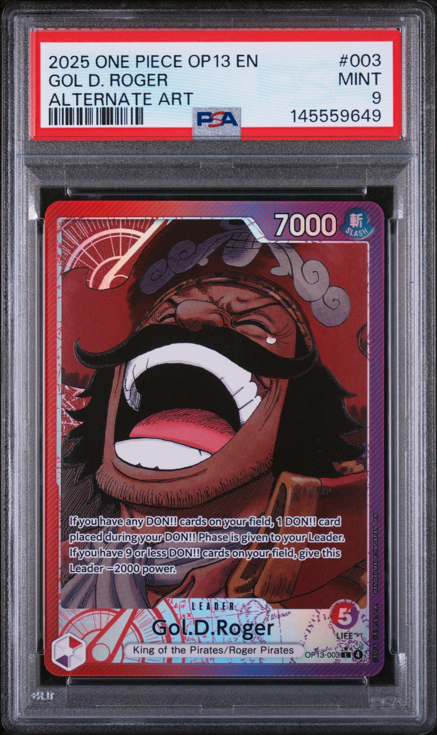 PSA9 2025 ワンピース OP 13 JP ゴールド・D・ロジャー 2025 One Piece Op13-carrying On His Will 003 Gol D. Roger
