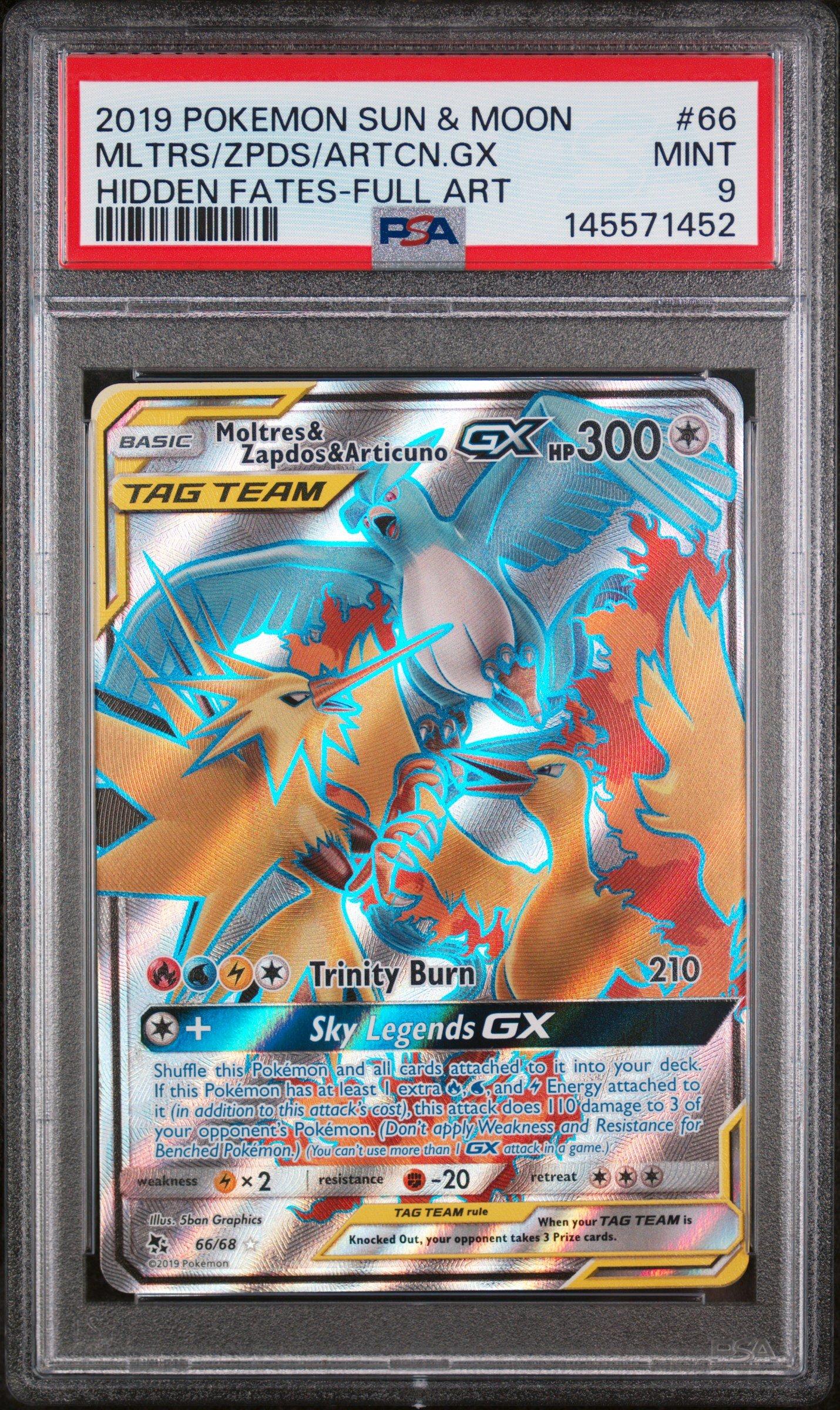 2019 Pokemon Sun & Moon Hidden Fates 66 Full Art/moltres & Zapdos
