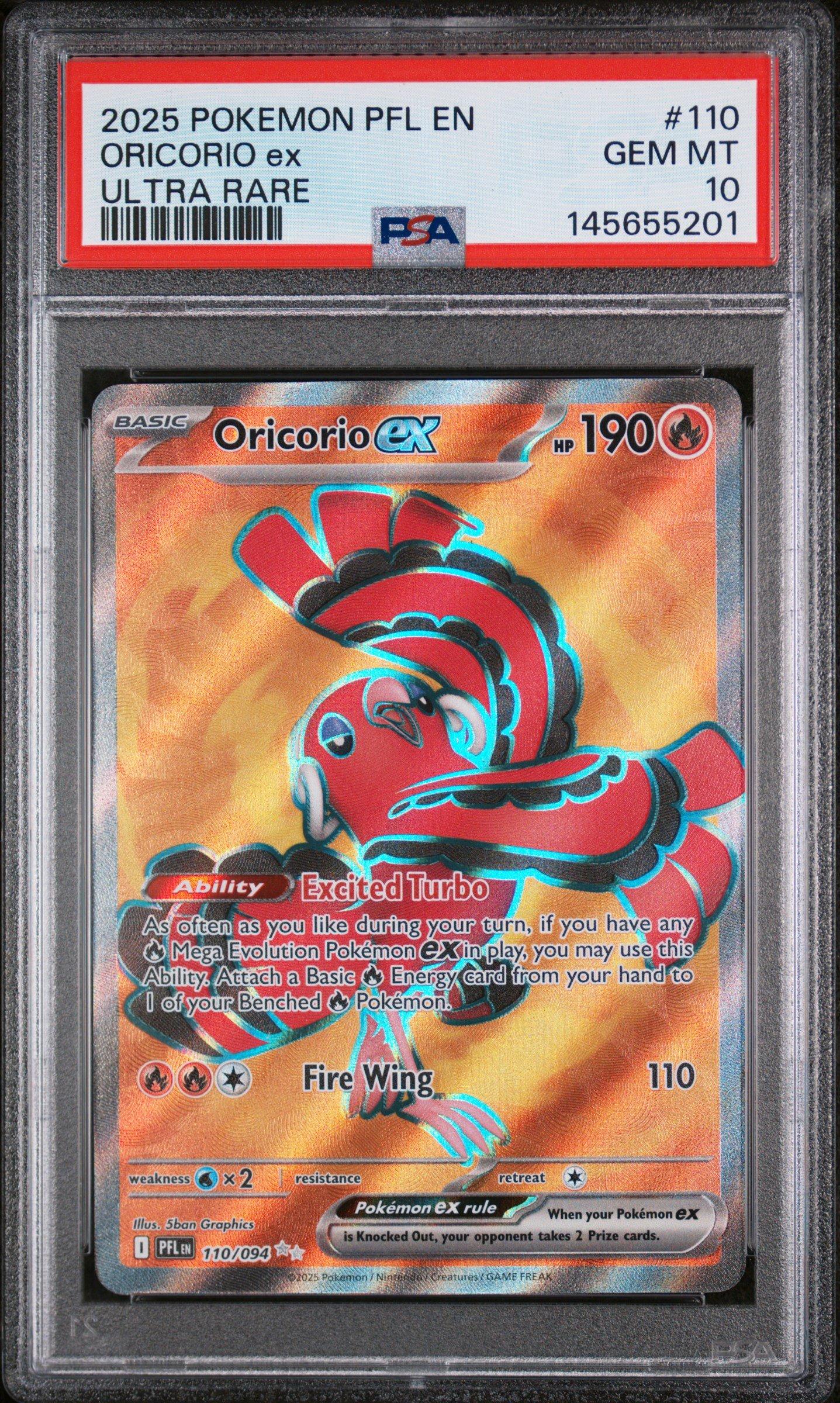 2025 Pokemon Pfl En-phantasmal Flames 110 Oricorio Ex Ultra Rare
