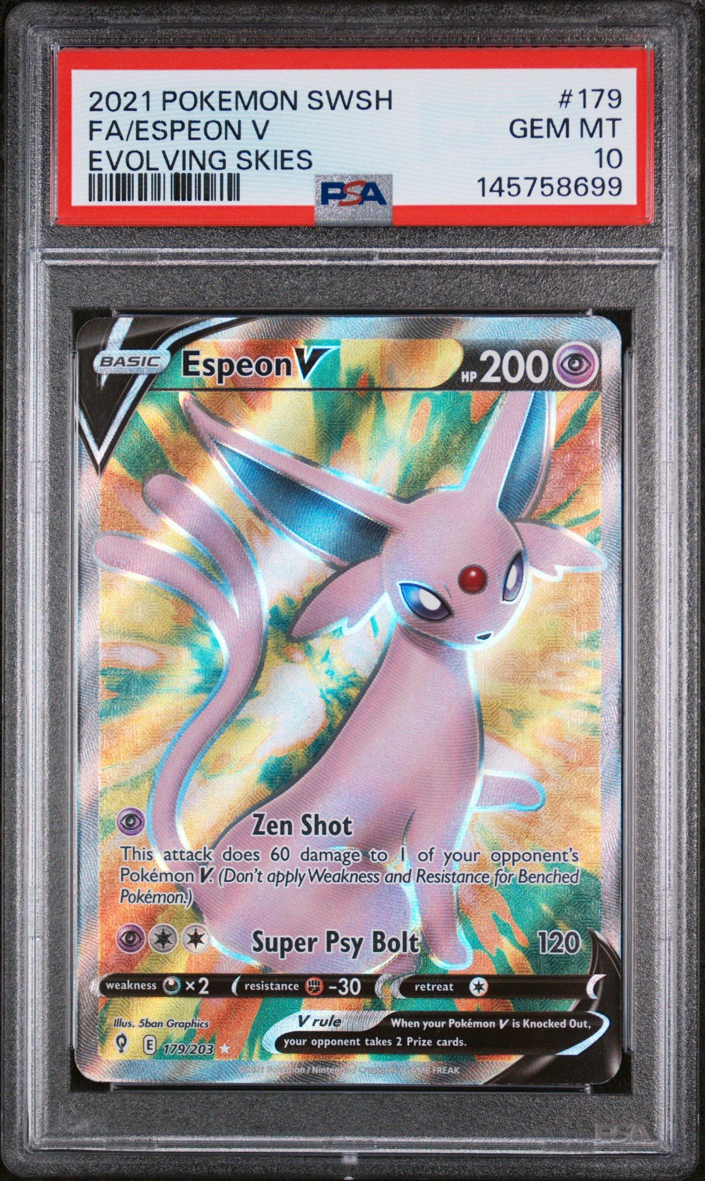 2021 Pokemon Sword & Shield Evolving Skies 179 Full Art/espeon V