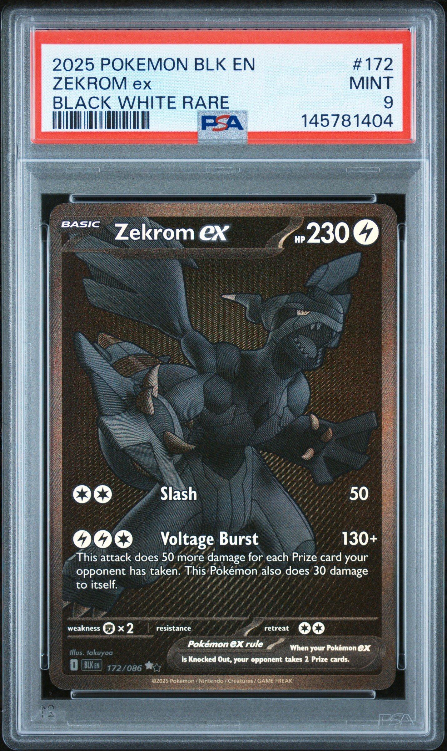 k*。様 ゼクロム ex 2025 POKEMON psa9 2025 Pokemon Blk En-black Bolt 172 Zekrom Ex Black White Rare PSA
