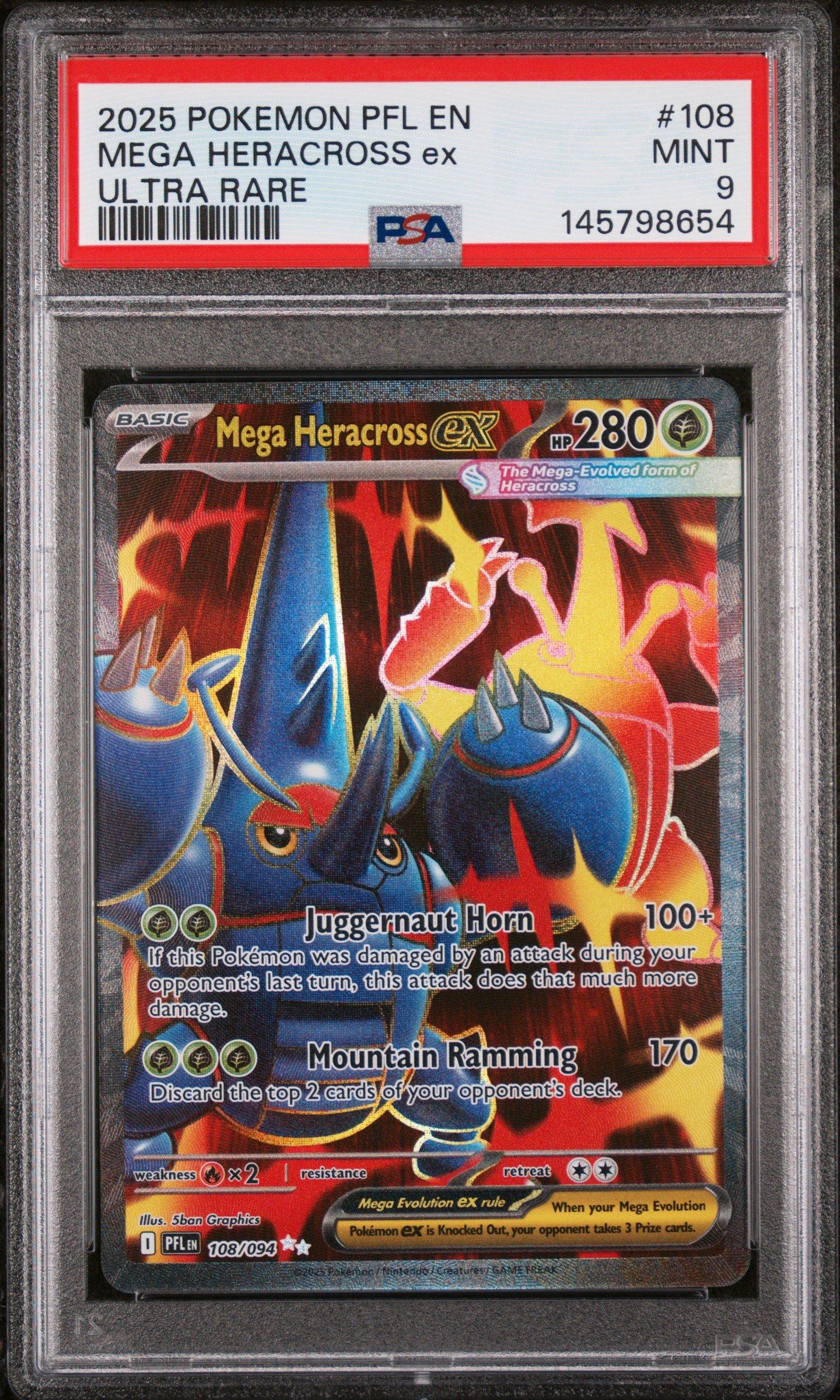 2025 Pokemon Pfl En-phantasmal Flames 108 Mega Heracross Ex Ultra