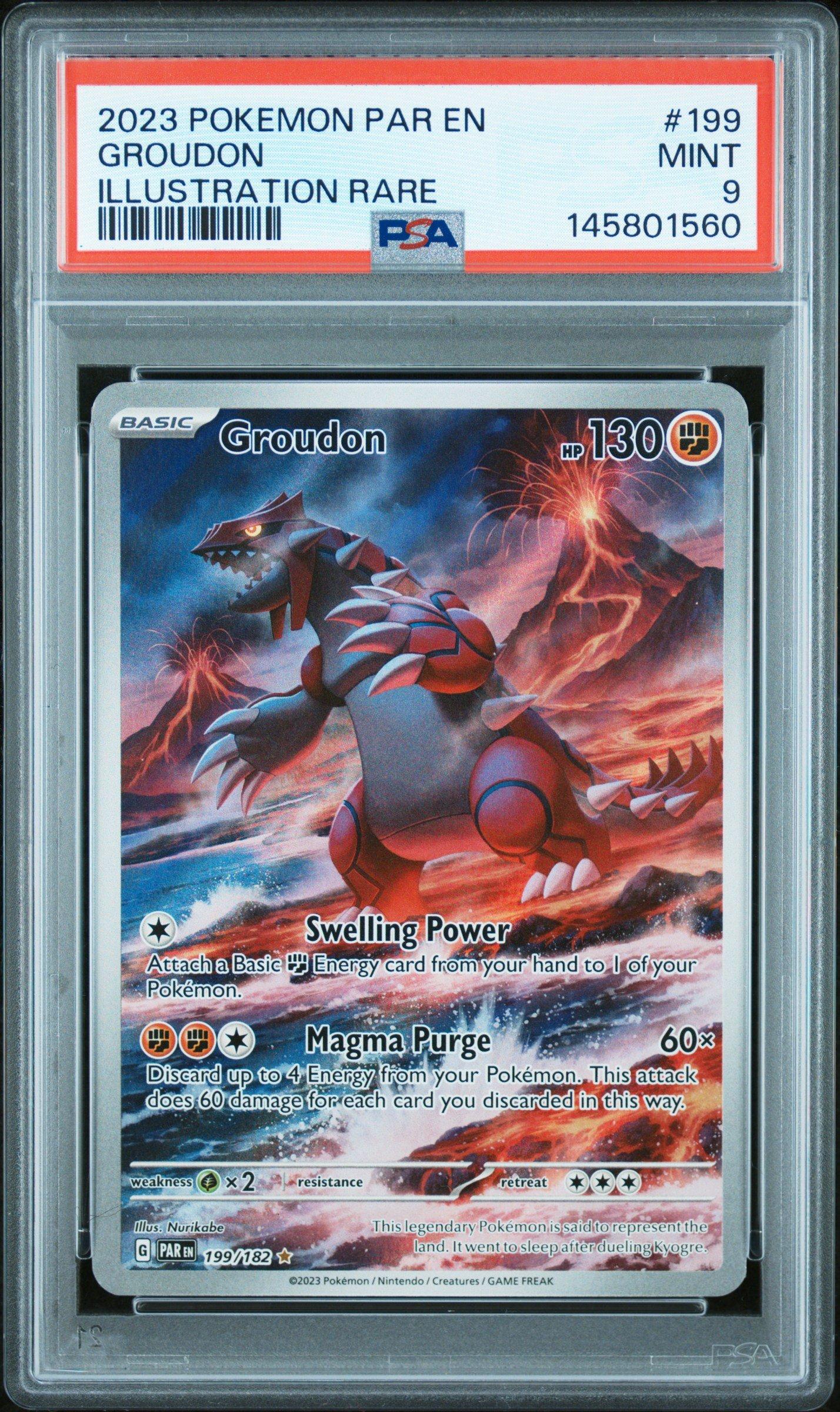 2023 Pokemon Par En-paradox Rift 199 Groudon Illustration Rare PSA