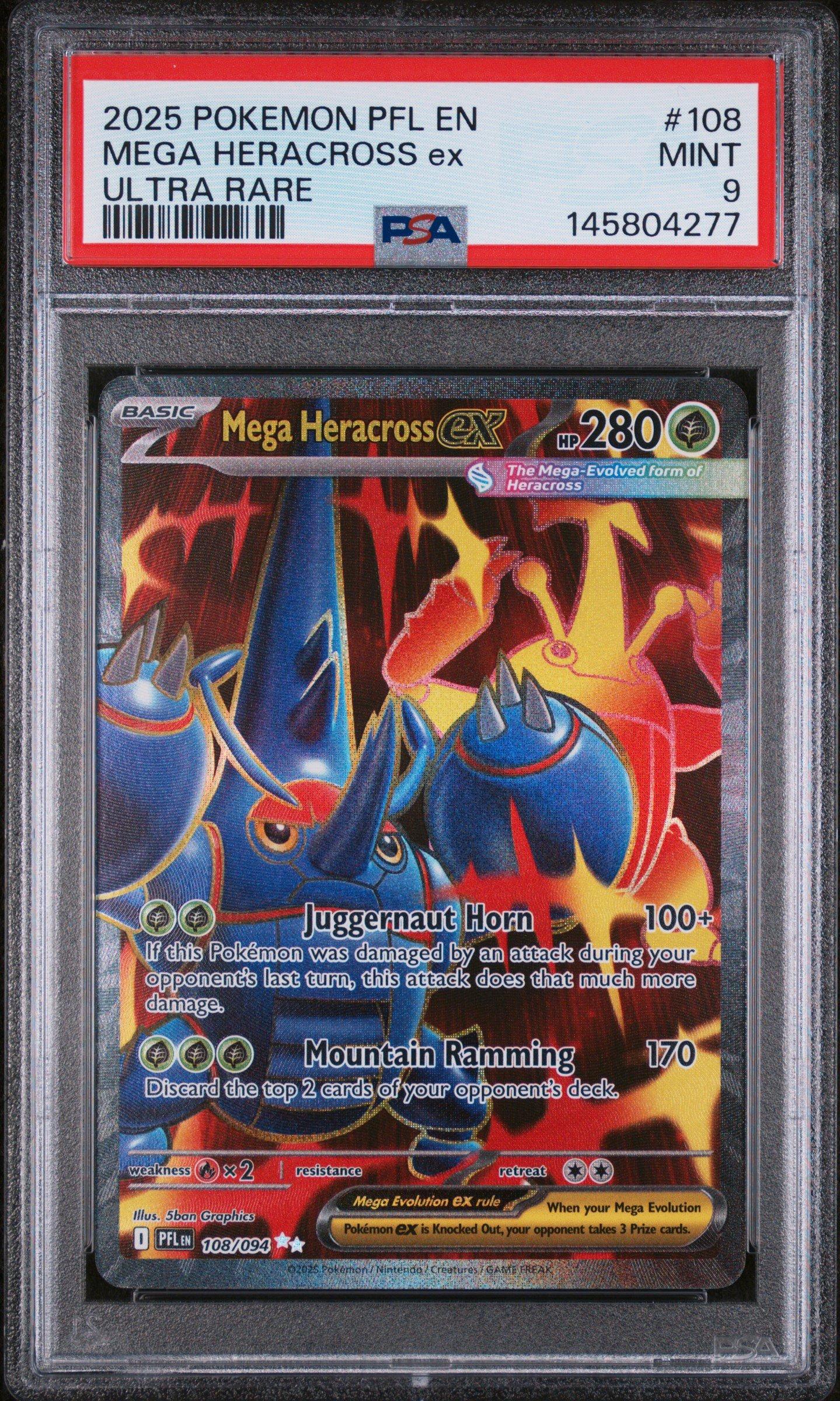 2025 Pokemon Pfl En-phantasmal Flames 108 Mega Heracross Ex Ultra