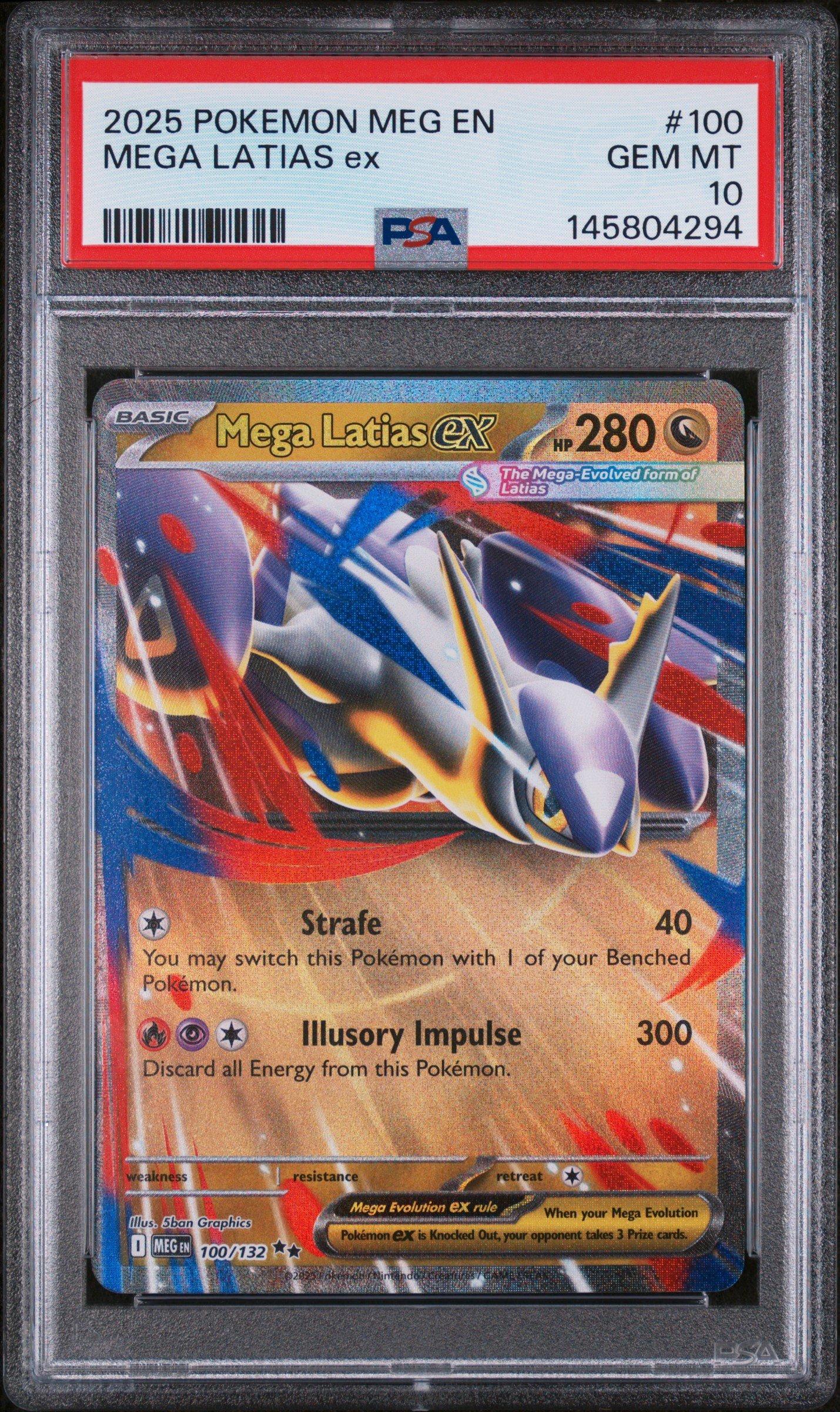 2025 Pokemon Meg En-mega Evolution 100 Mega Latias Ex PSA 10