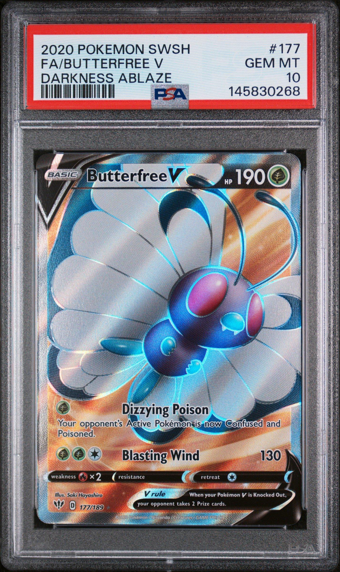 2020 Pokemon Sword & Shield Darkness Ablaze 177 Full Art/butterfree V PSA 10