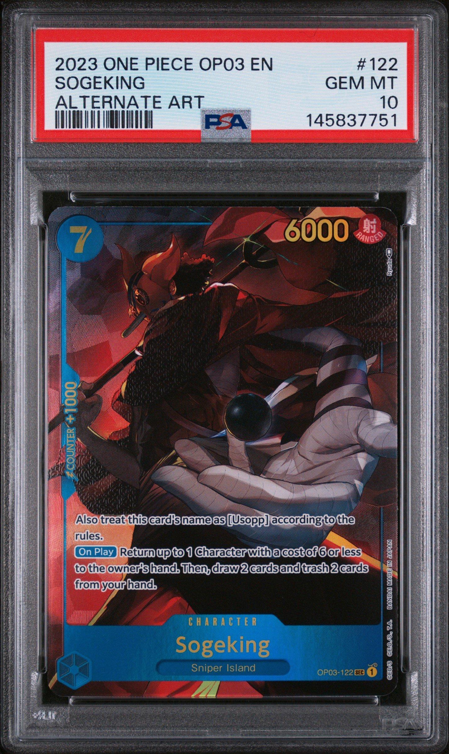 2023 One Piece Op03-pillars Of Strength 122 Sogeking Alternate Art PSA 10