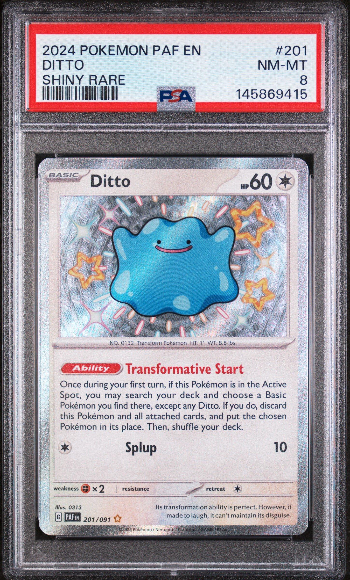 2024 Pokemon Paf En-paldean Fates 201 Ditto Shiny Rare PSA