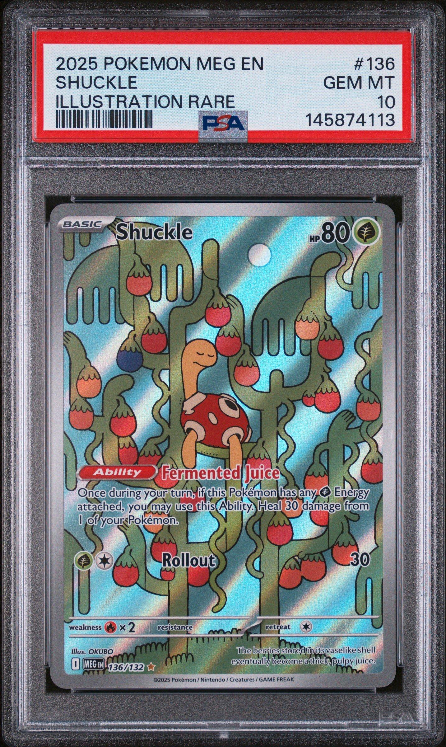 2025 Pokemon Meg En-mega Evolution 136 Shuckle Illustration Rare