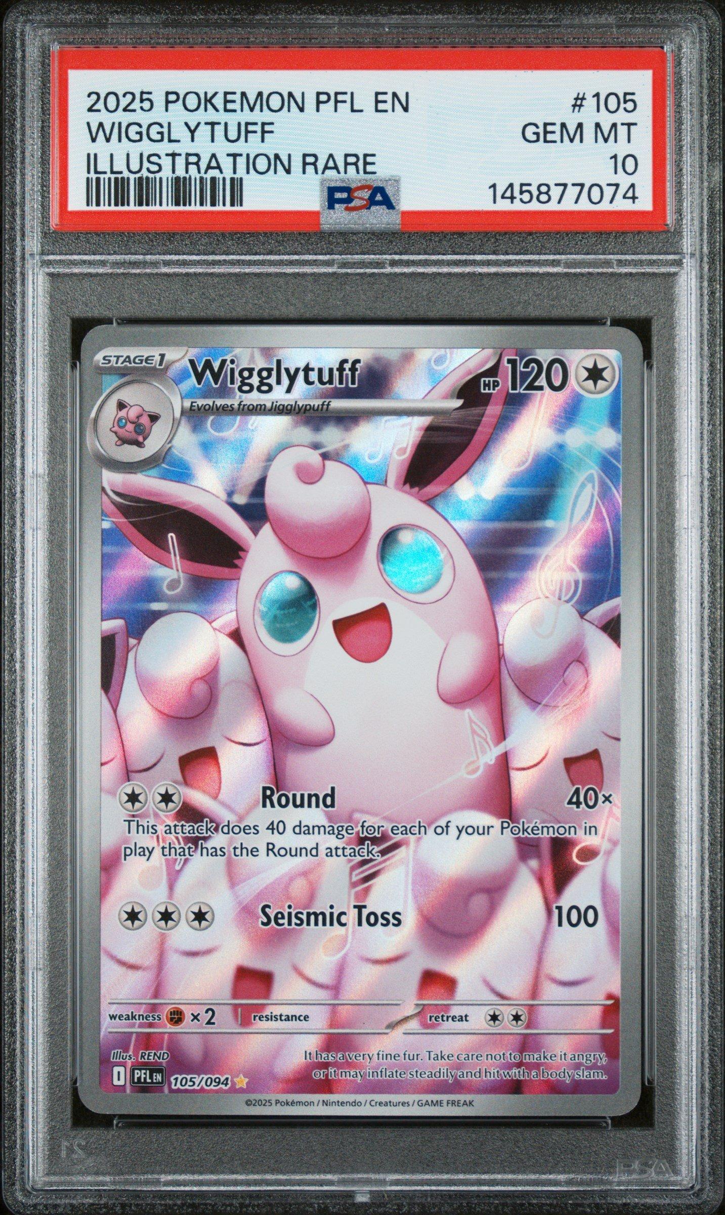 2025 Pokemon Pfl En-phantasmal Flames 105 Wigglytuff Illustration