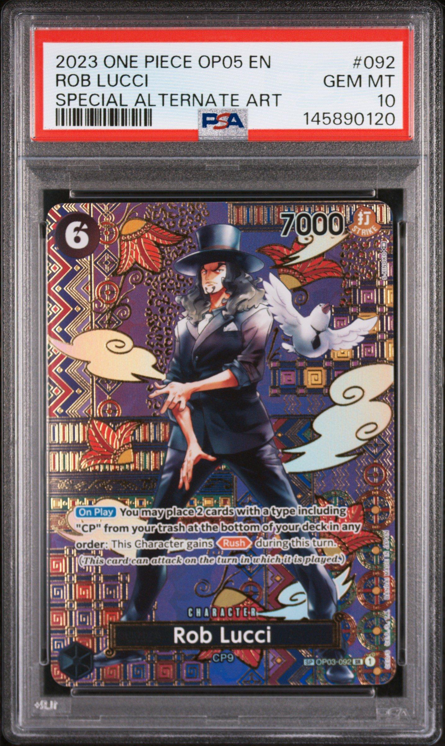 one piece card game rob lucci Awakening of the New Era Alt Art Japanese CGC 10 092 Description ONE PIECE Card Game OP03-076