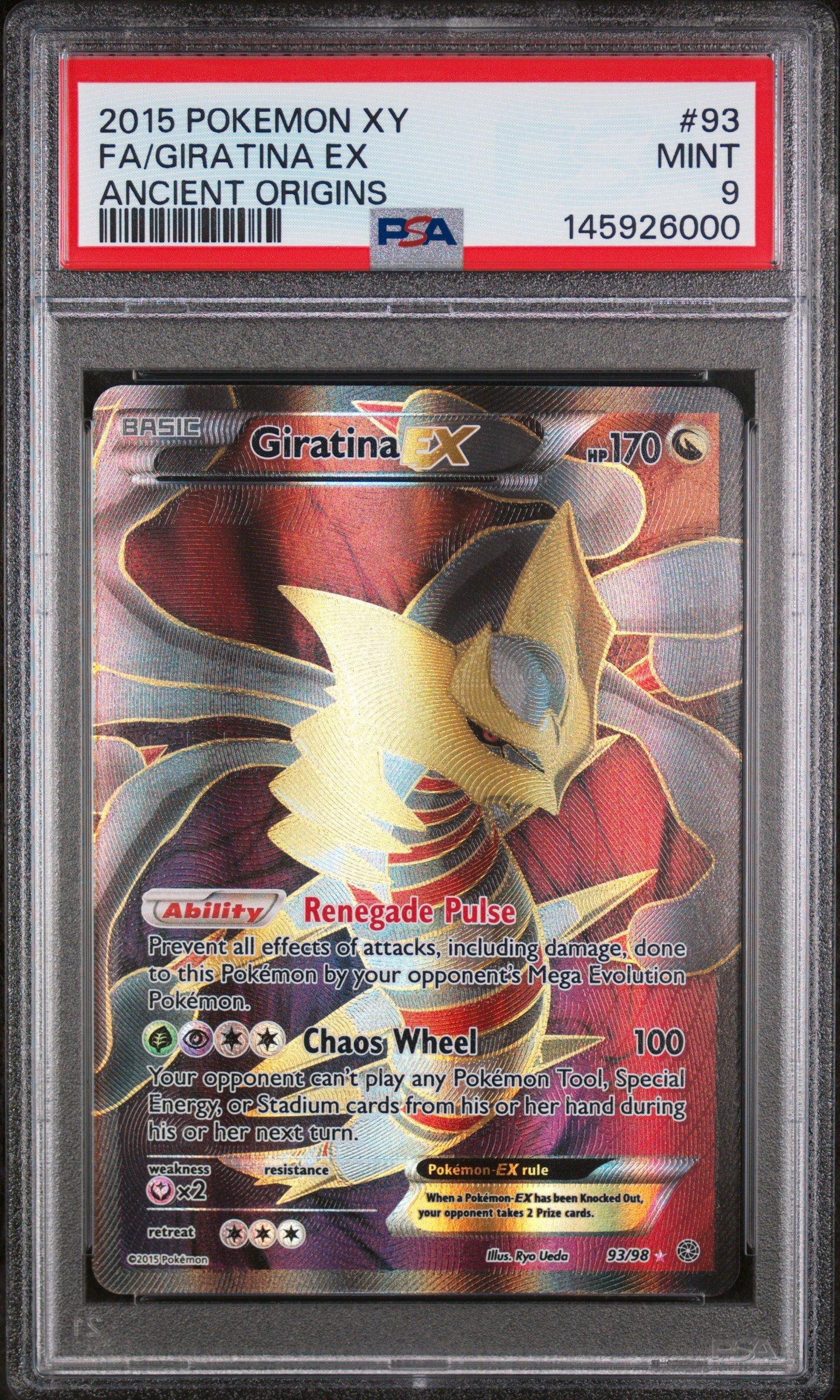 2015 Pokemon Xy Ancient Origins 93 Full Art/giratina Ex PSA 9