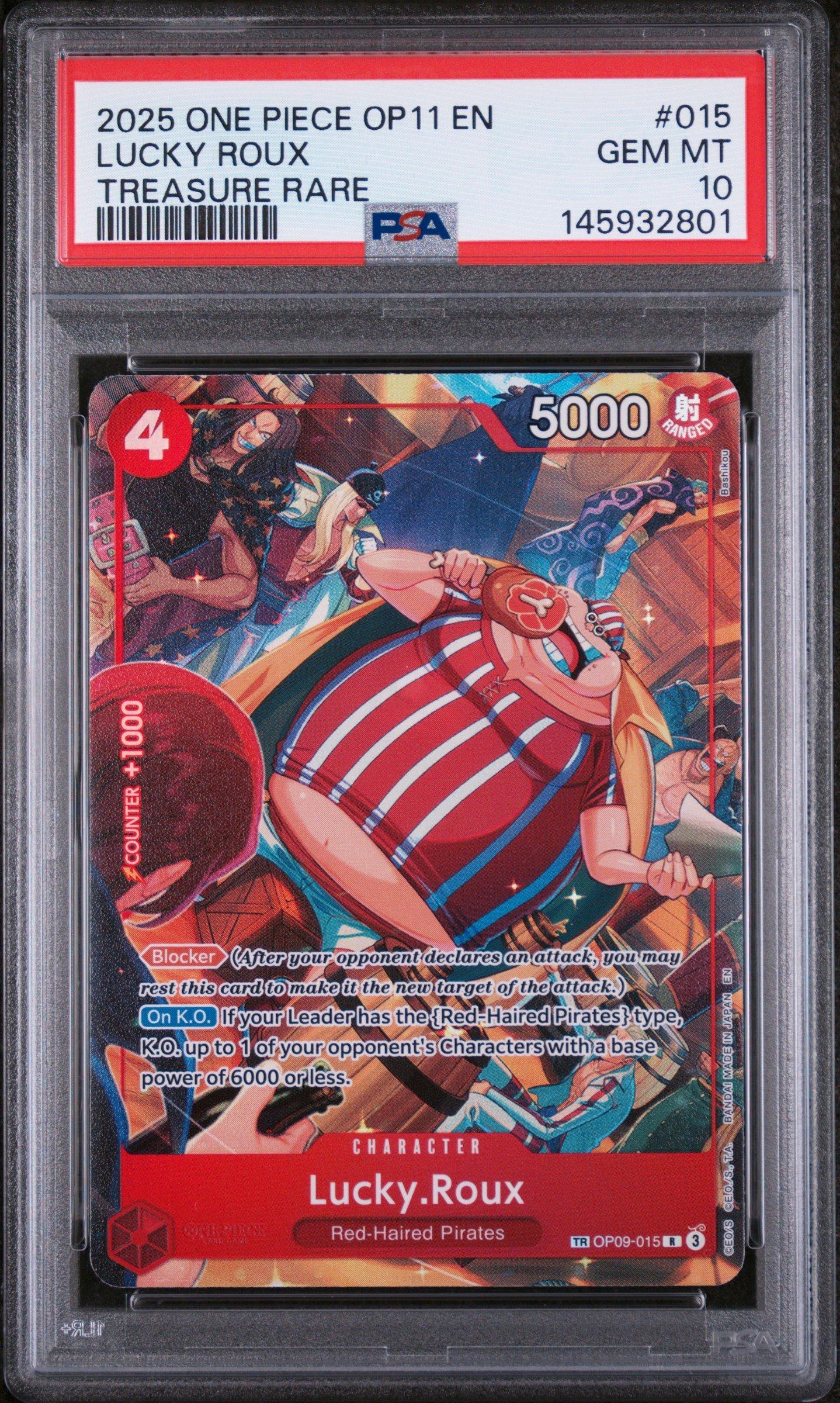 2025 One Piece Op11-a Fist Of Divine Speed 015 Lucky Roux Treasure