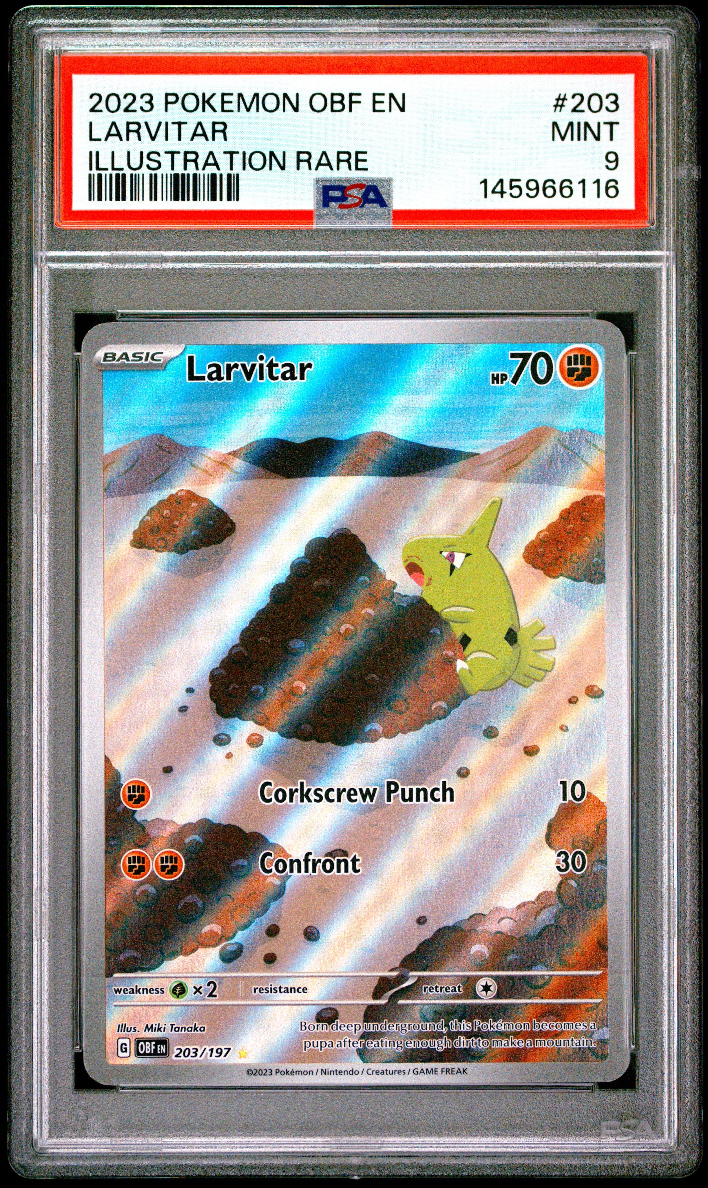 2023 Pokemon Obf En-obsidian Flames 203 Larvitar Illustration Rare