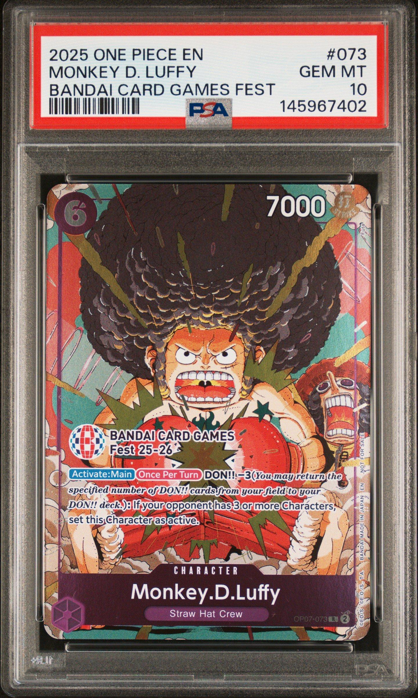 2025 One Piece Promos 073 Monkey D. Luffy Bandai Card Games Fest