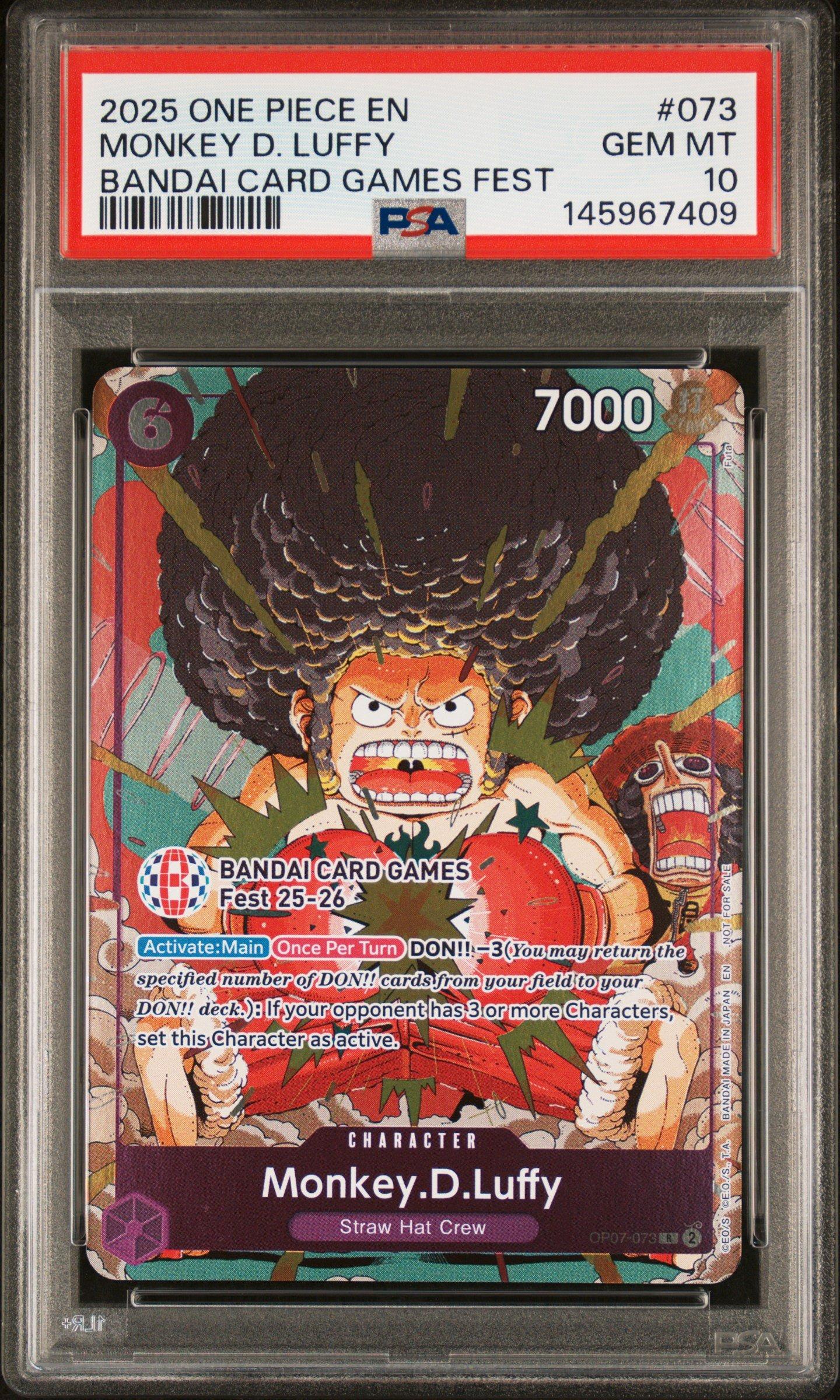 2025 One Piece Promos 073 Monkey D. Luffy Bandai Card Games Fest