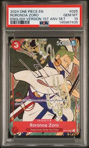 【PSA10】ワンピース 英語 ゾロ 1st Anniversary 2024 One Piece English Version 1st Anniversary Set 025 Roronoa