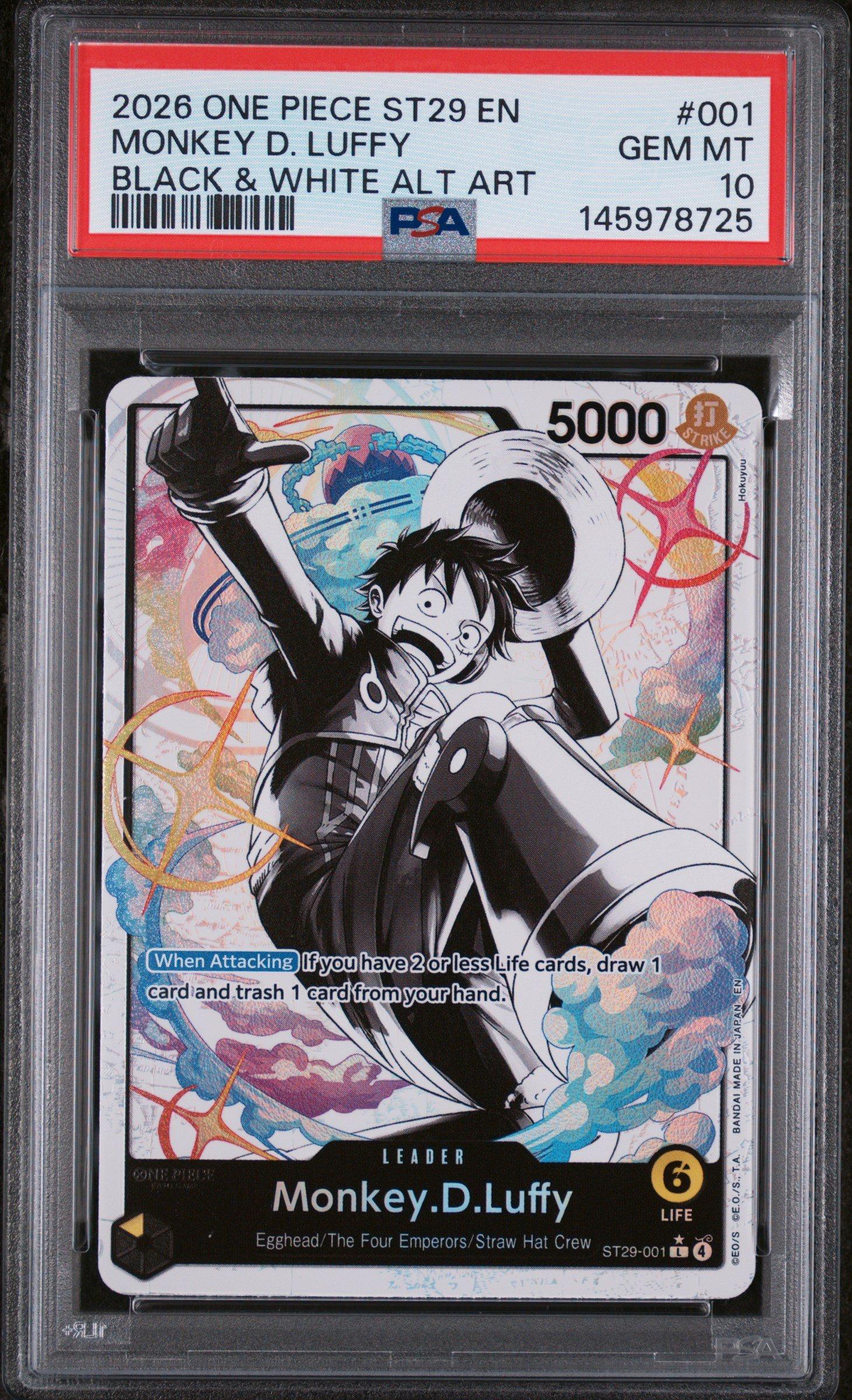 PSA10 ST29 JP モンキー・D・ルフィ #001 1797 2026 One Piece Starter Deck St29-egghead 001 Monkey D. Luffy Black