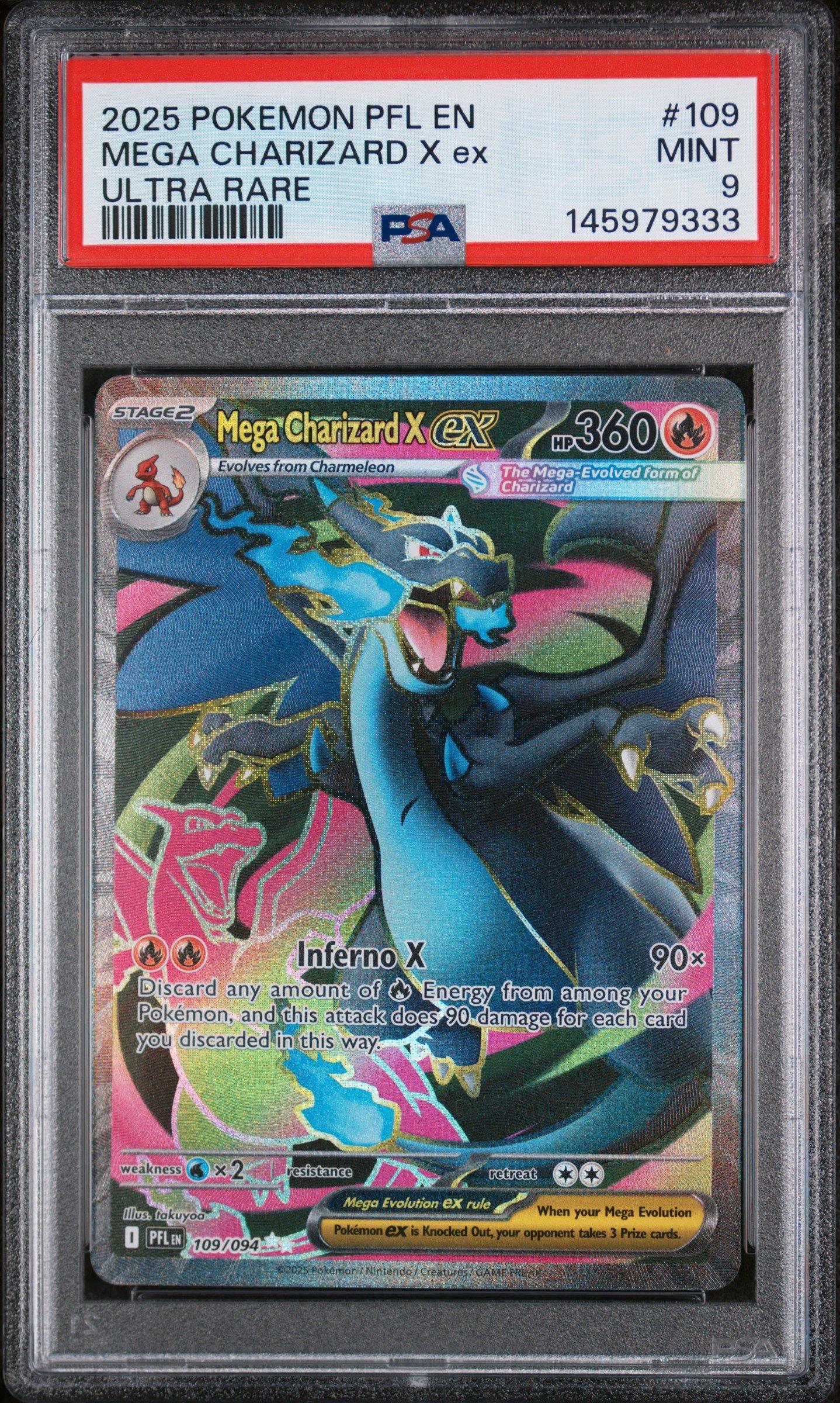 2025 Pokemon Pfl En-phantasmal Flames 109 Mega Charizard X Ex