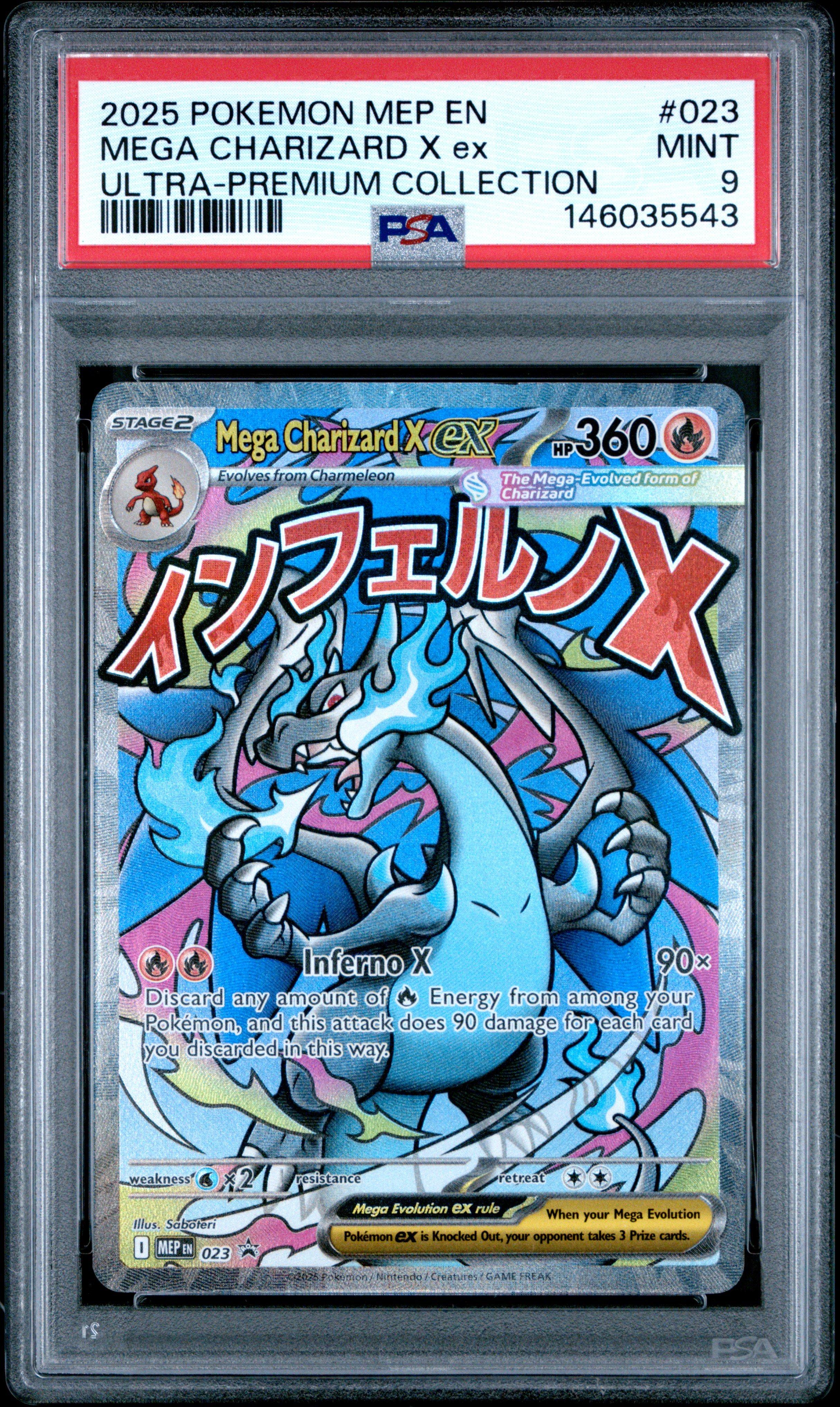 2025 Pokemon Mep En-me Black Star Promo 023 Mega Charizard X Ex