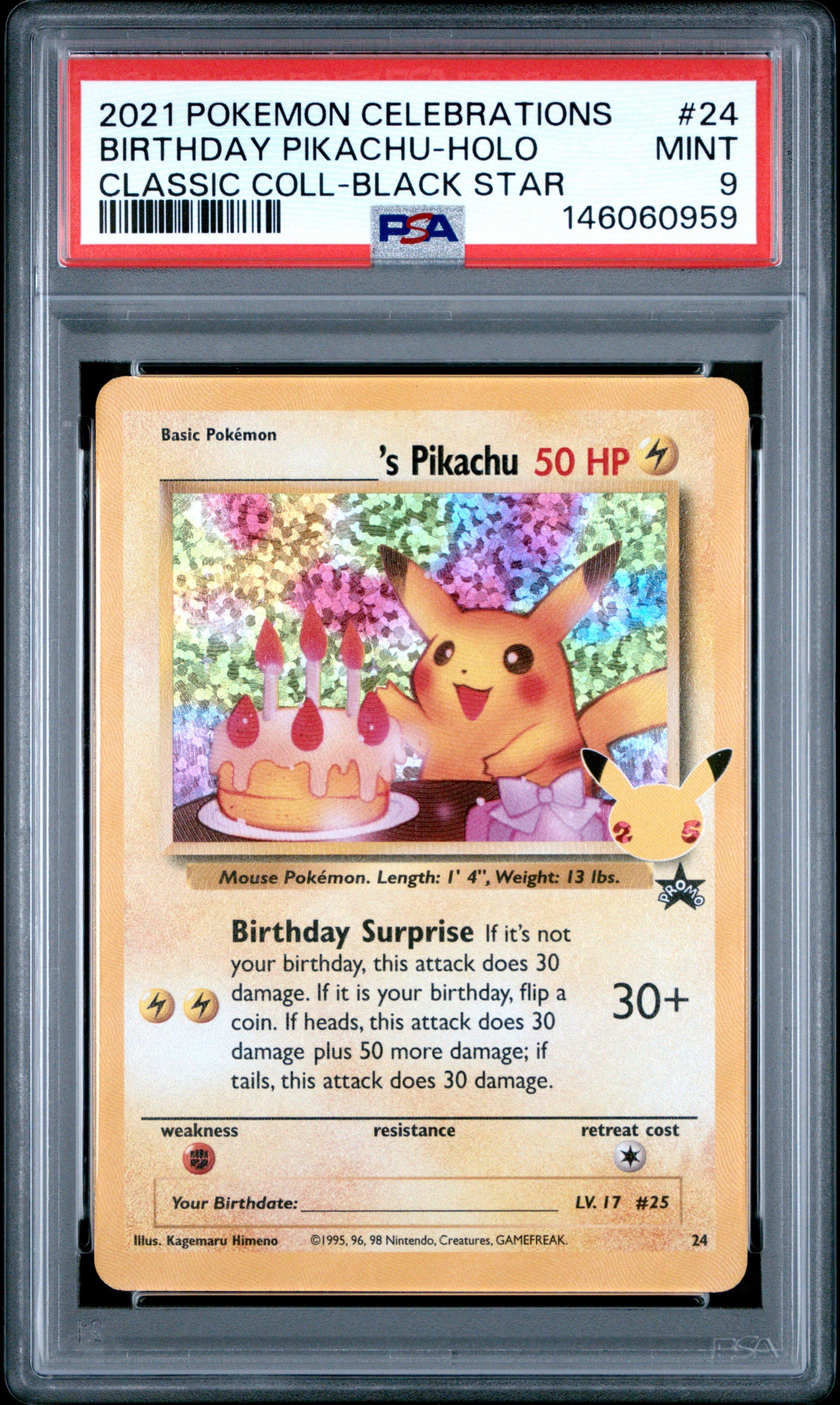2021 Pokemon Celebrations Classic Collection 24 Birthday Pikachu-holo PSA 9  Graded Card | GameStop