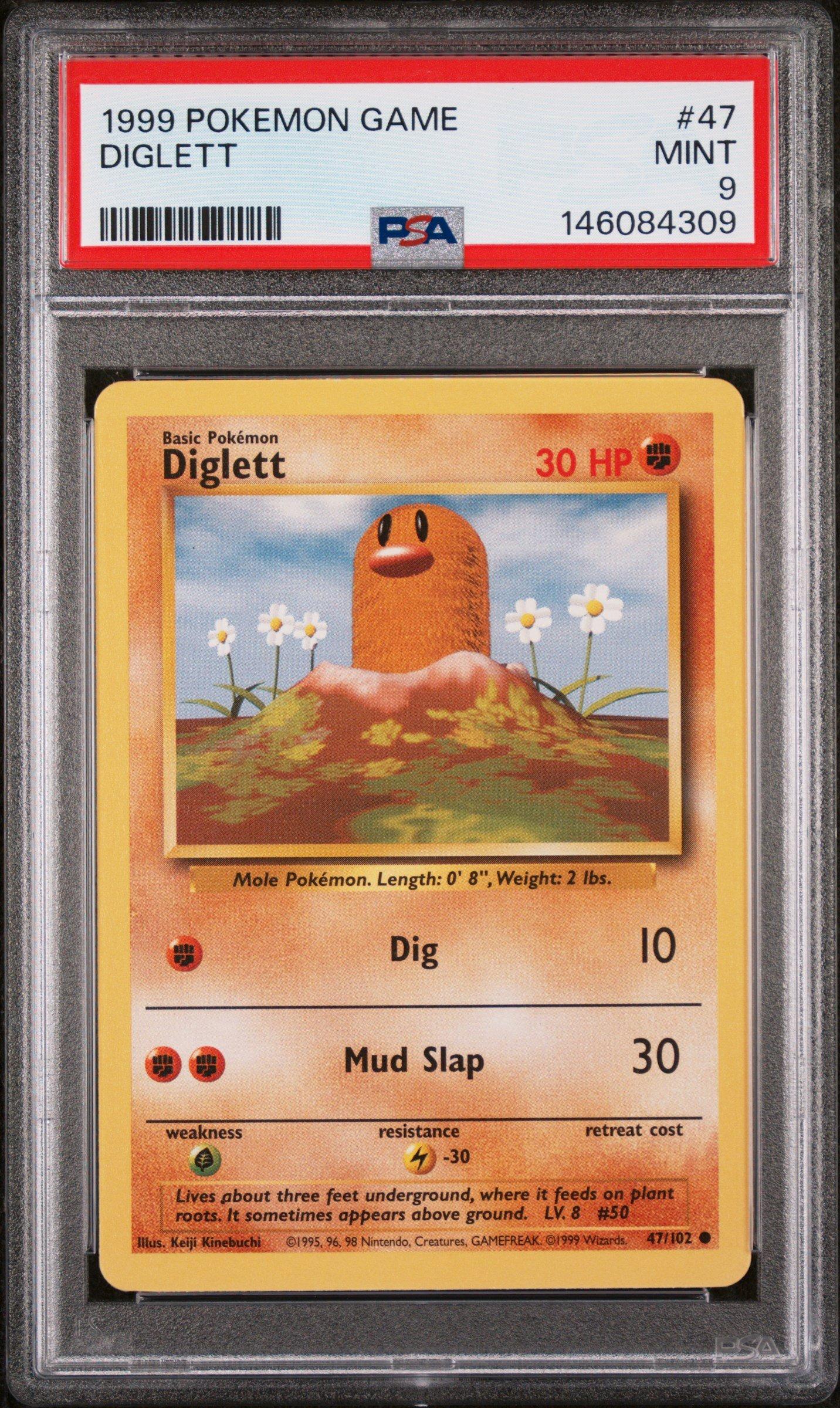 1999 Pokemon Game 47 Diglett PSA 9