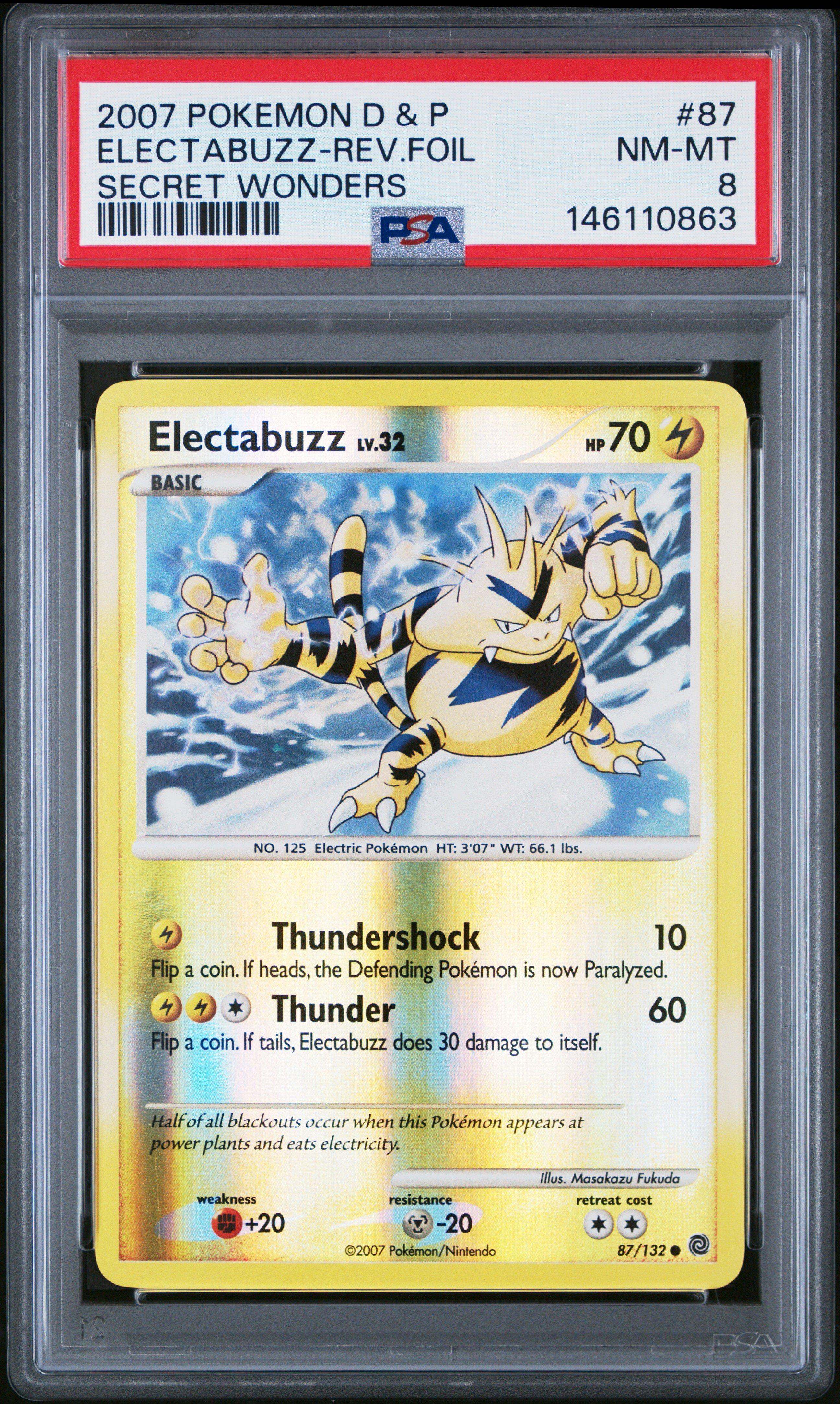 2007 Pokemon Diamond & Pearl Secret Wonders 87 Electabuzz-reverse