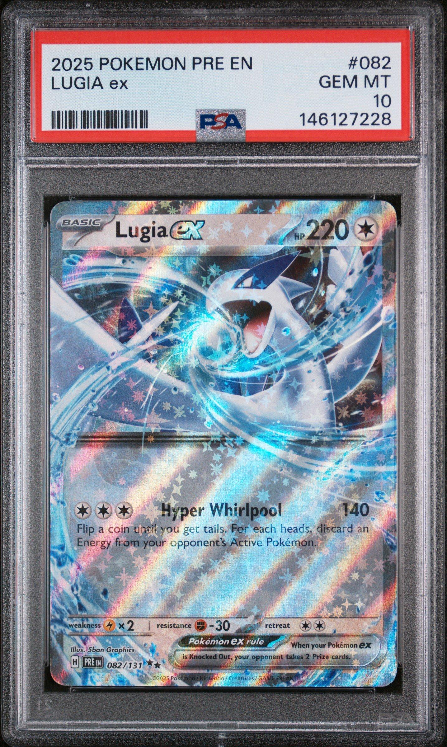2025 Pokemon Pre En-prismatic Evolutions 082 Lugia Ex PSA 10