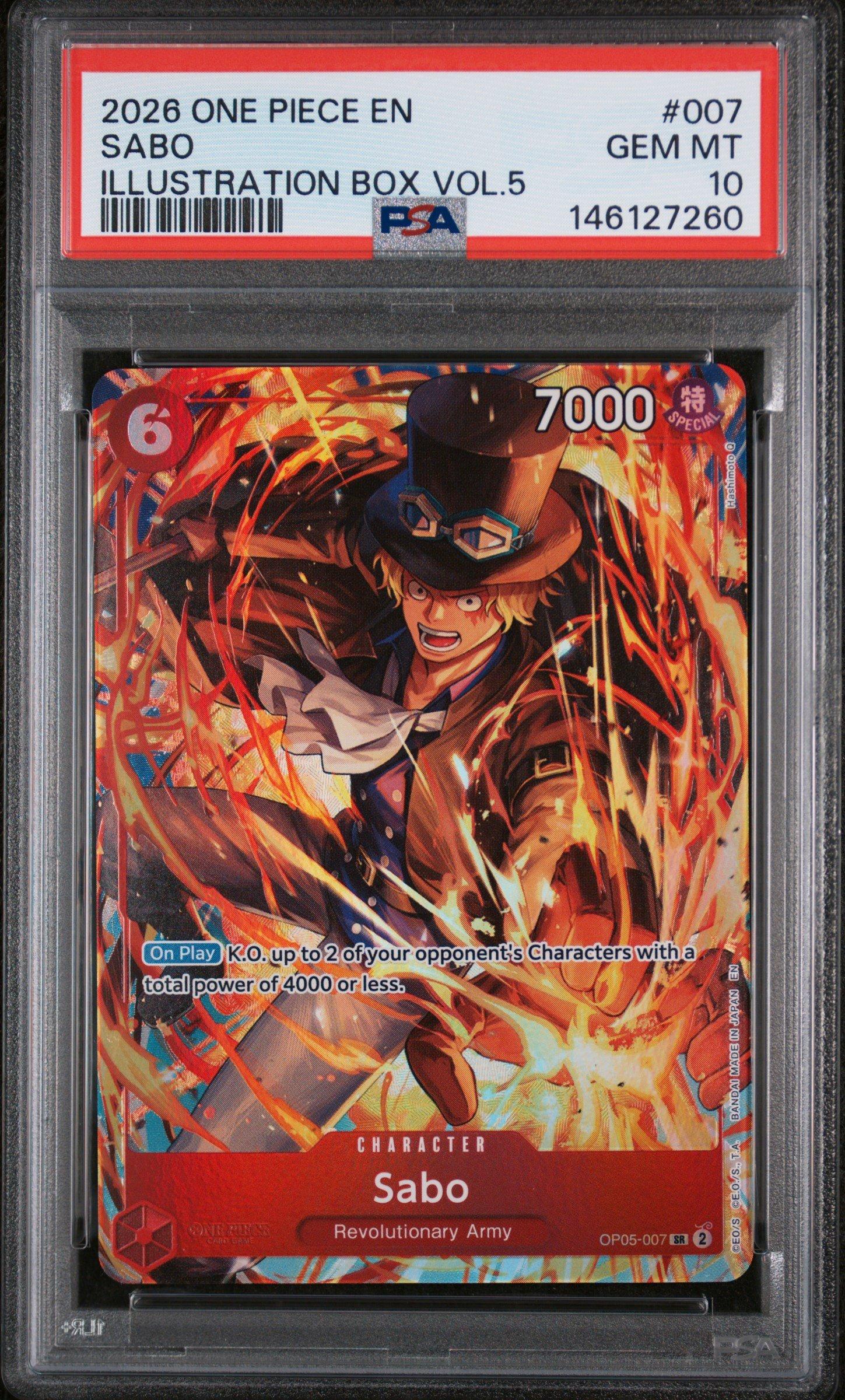 2026 One Piece Promos 007 Sabo Illustration Box Vol.5 PSA 10