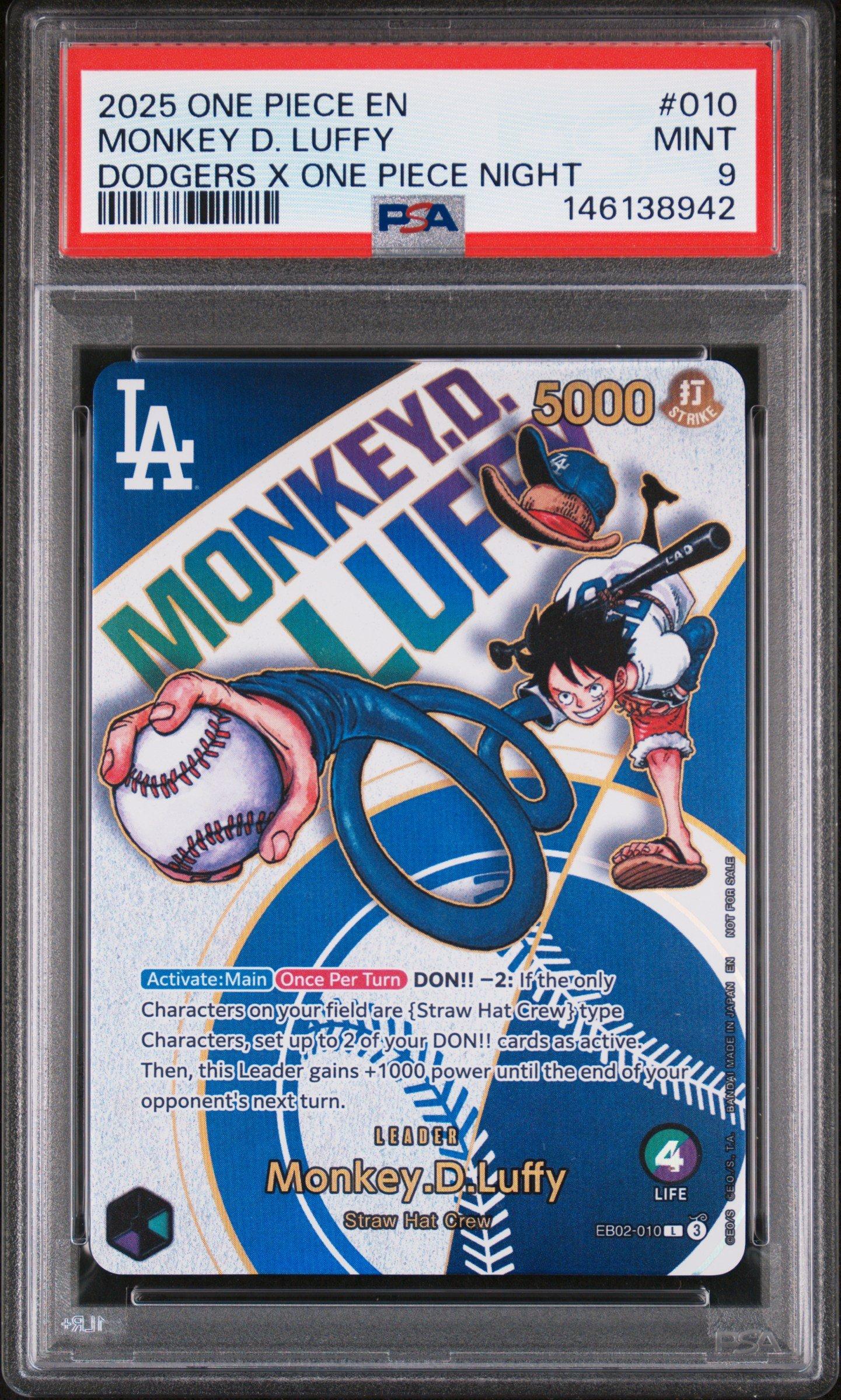 2025 One Piece Promos 010 Monkey D. Luffy Dodgers X One Piece