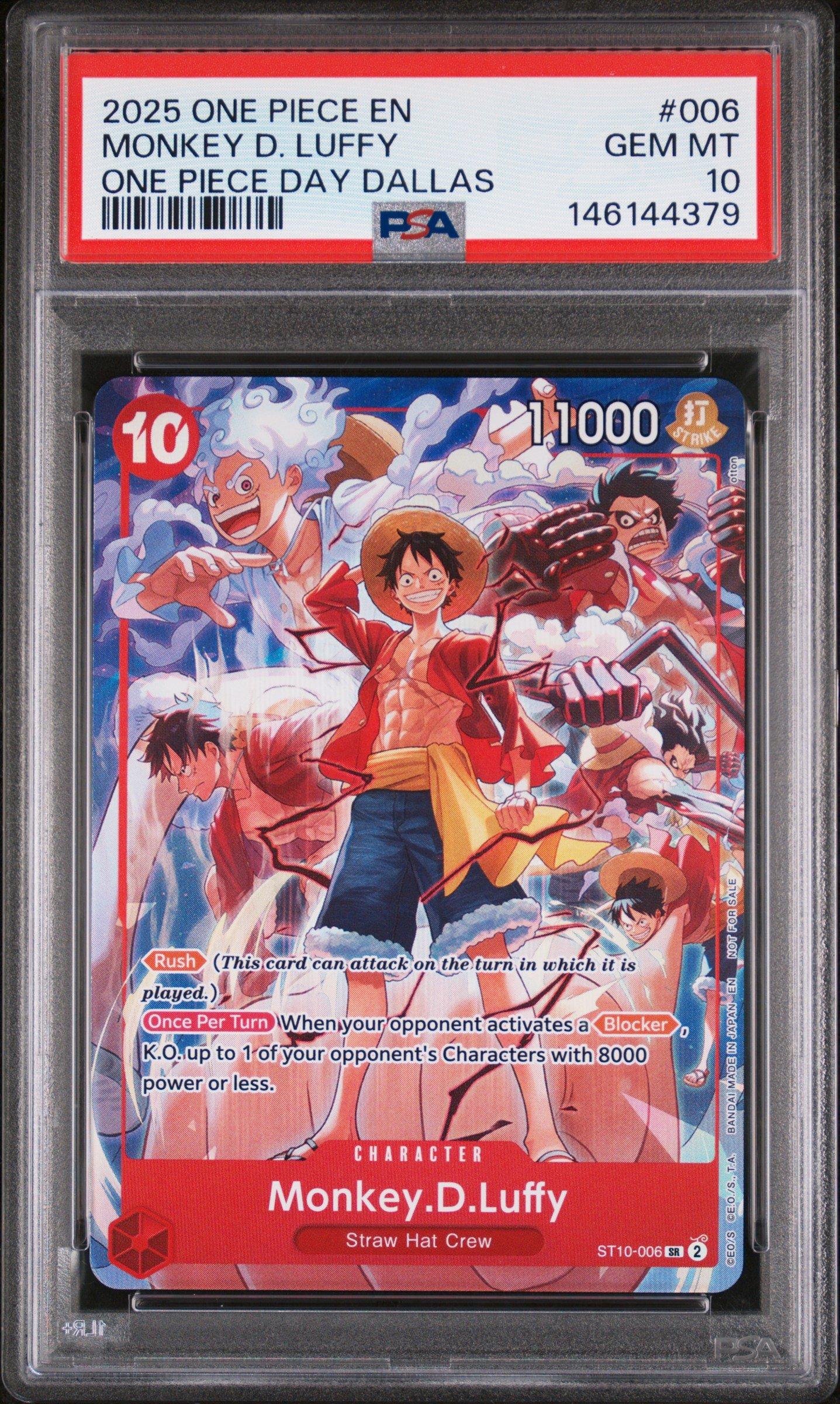 2025 One Piece Promos 006 Monkey D. Luffy One Piece Day Dallas PSA