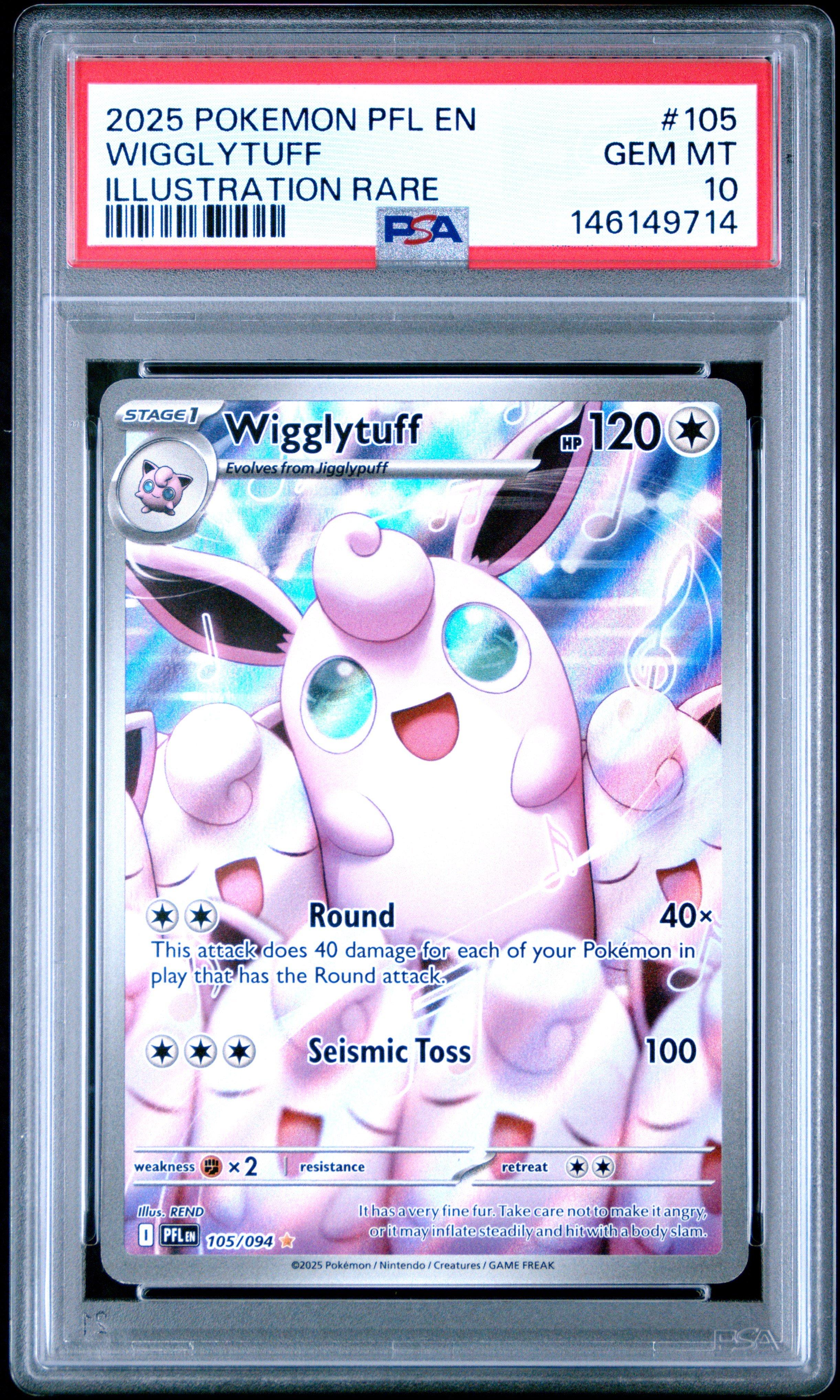 2025 Pokemon Pfl En-phantasmal Flames 105 Wigglytuff Illustration