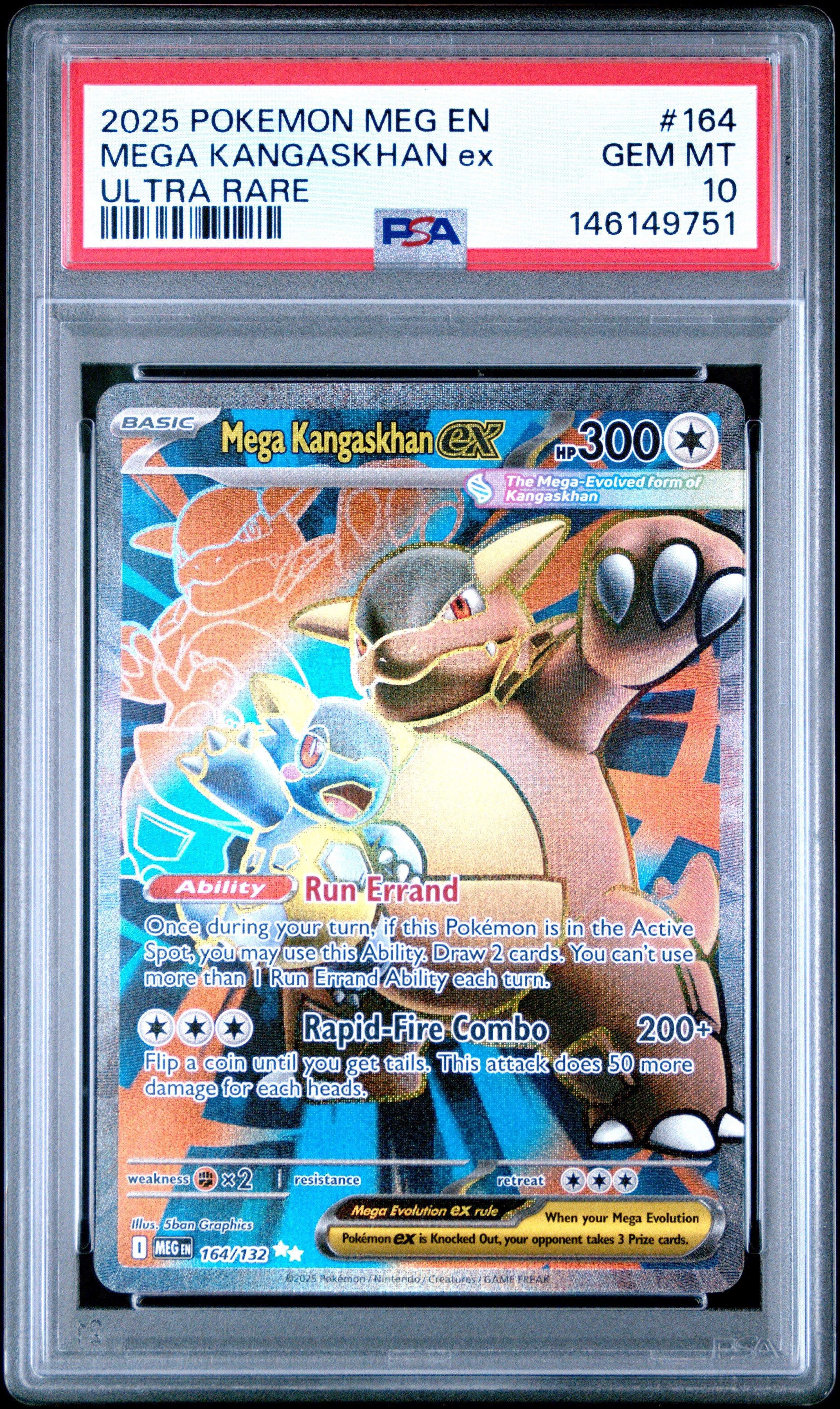 2025年 ポケモン MEGA KANGASKHAN ex PSA 10 2025 Pokemon Meg En-mega Evolution 164 Mega Kangaskhan Ex Ultra