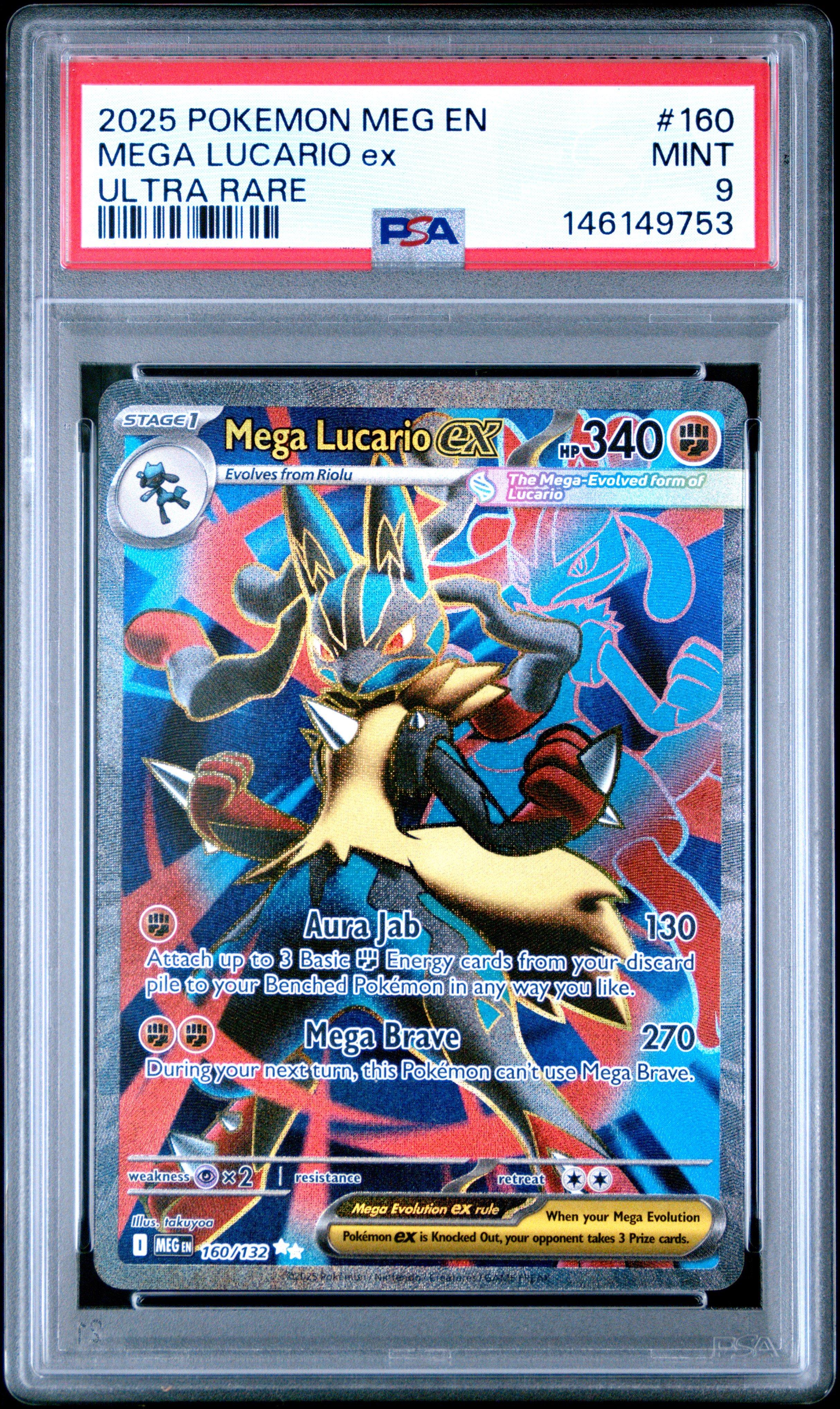 2025 Pokemon Meg En-mega Evolution 160 Mega Lucario Ex Ultra Rare