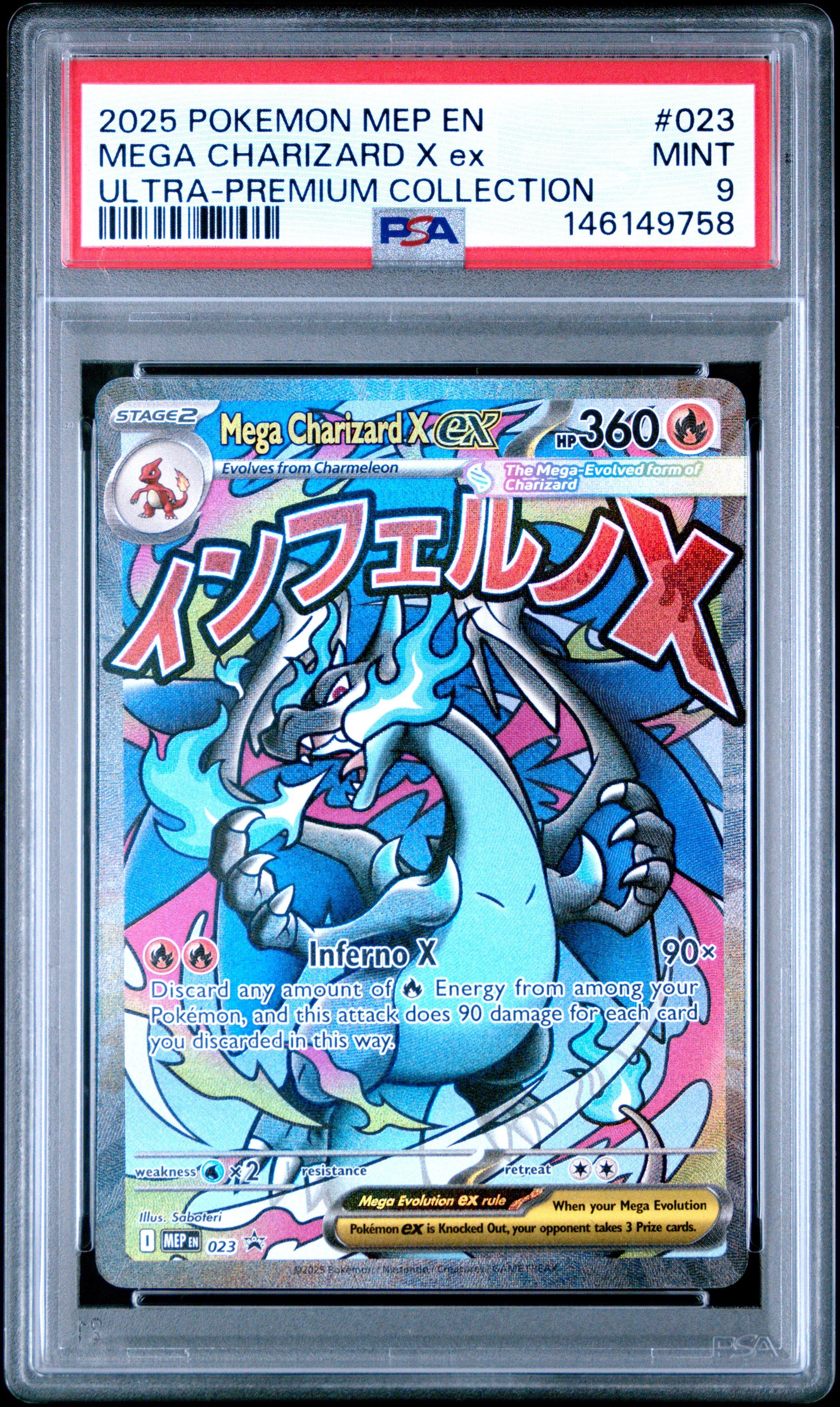 2025 Pokemon Mep En-me Black Star Promo 023 Mega Charizard X Ex