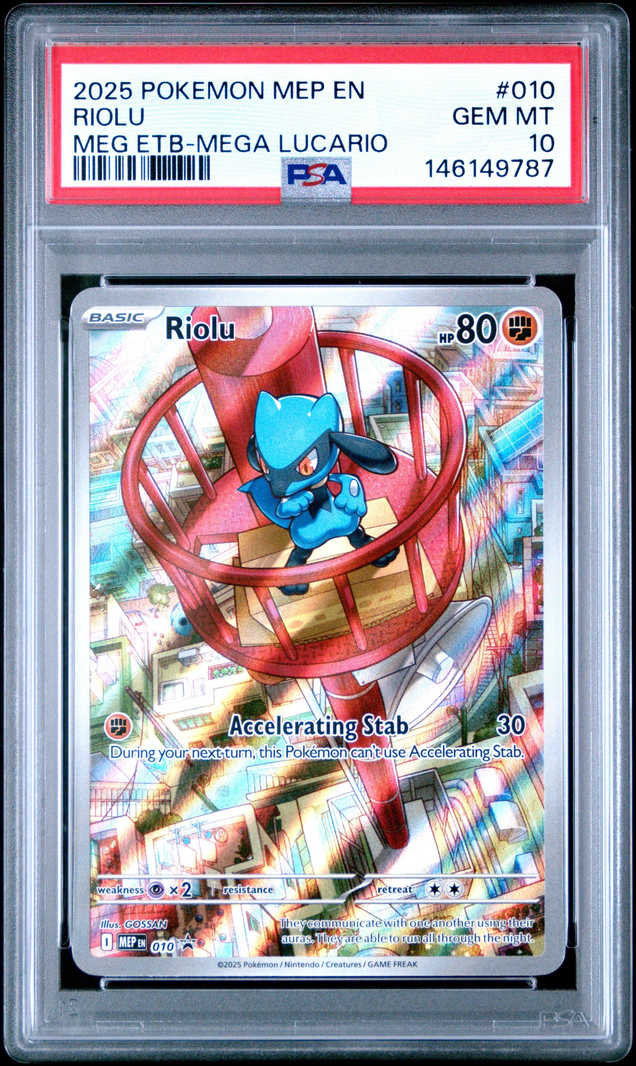 2025 Pokemon Mep En-me Black Star Promo 010 Riolu Mega Evolution