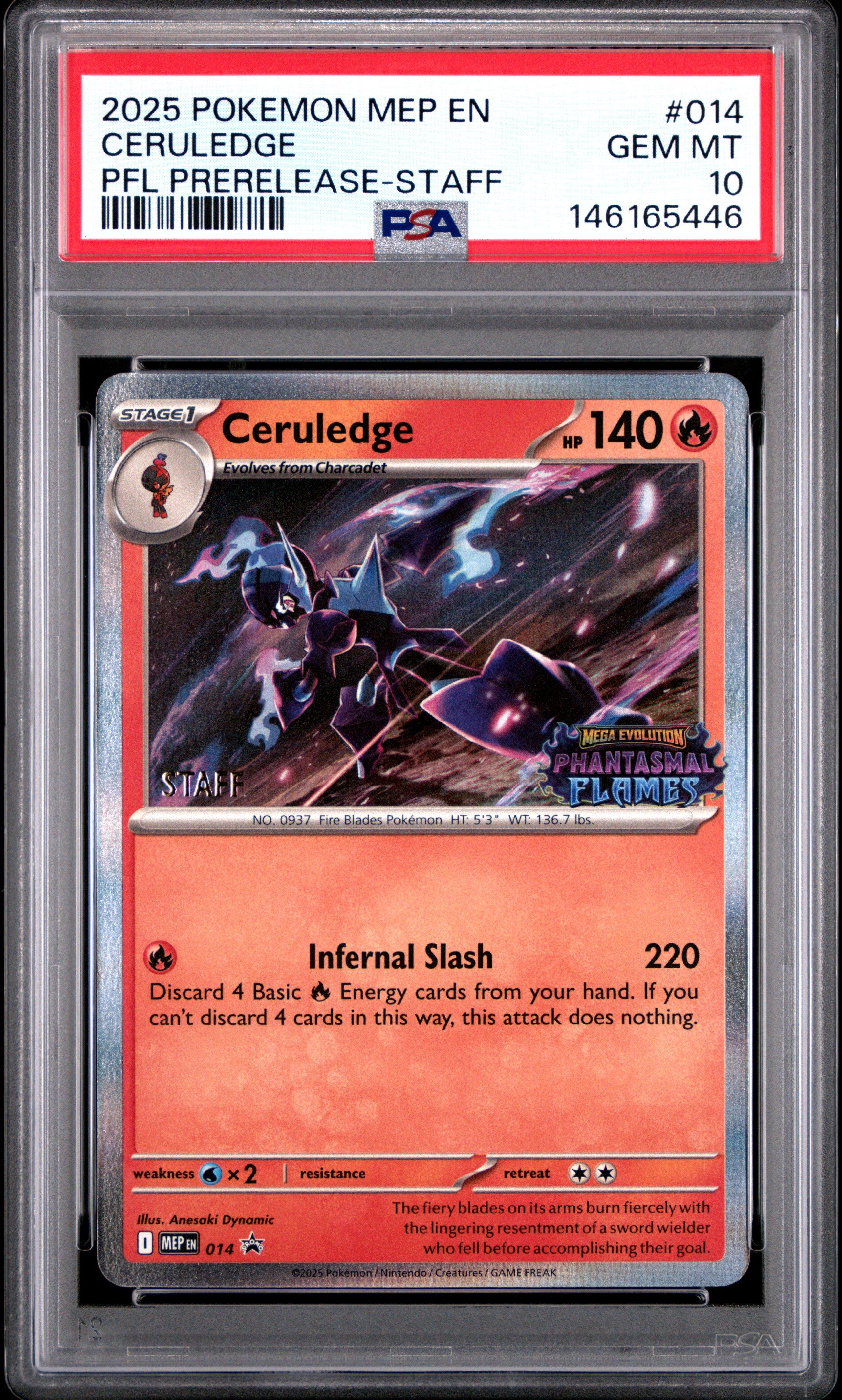 2025 Pokemon Mep En-me Black Star Promo 014 Ceruledge Phantasmal