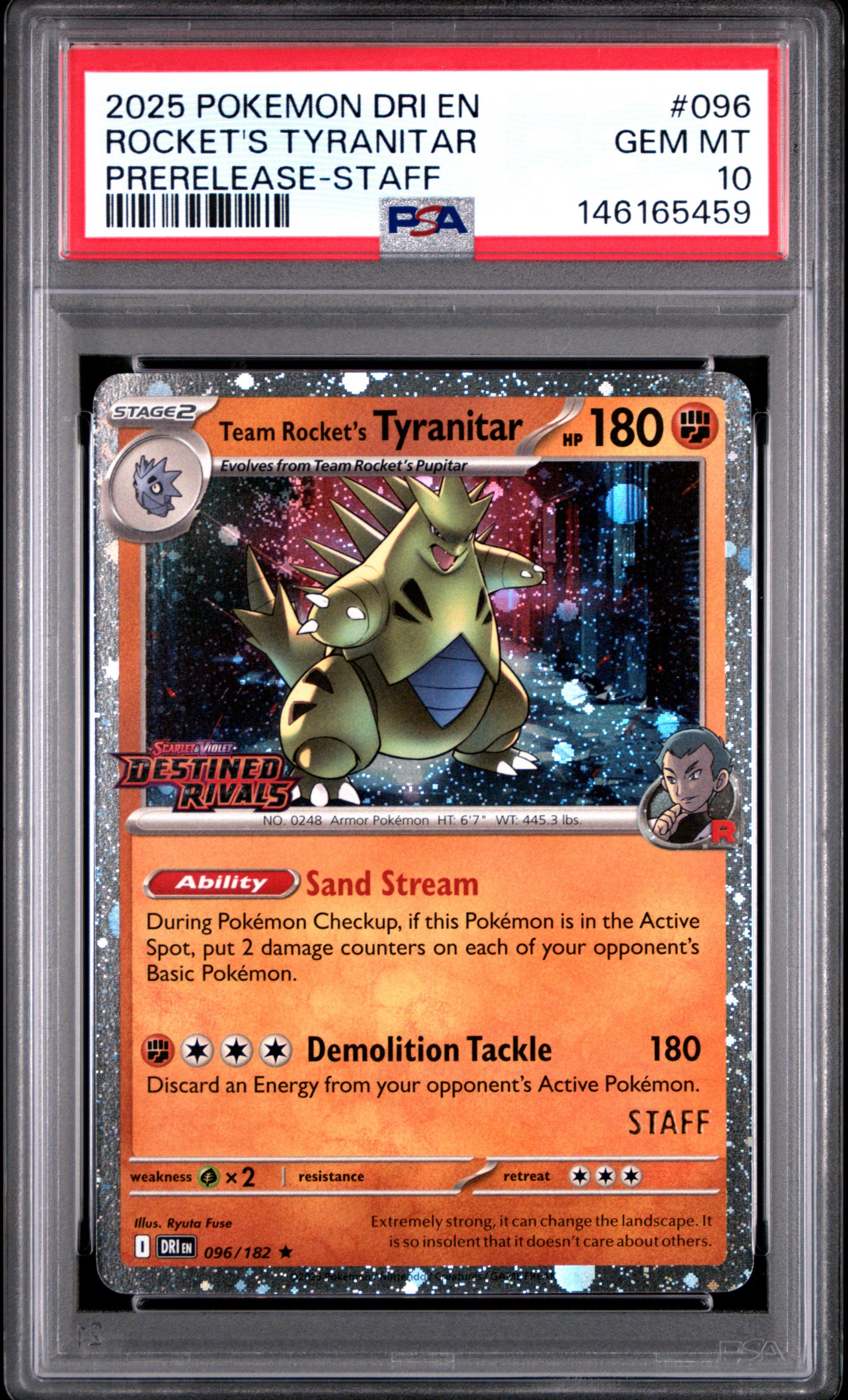 2025 Pokemon Dri En-destined Rivals 096 Team Rocket's Tyranitar
