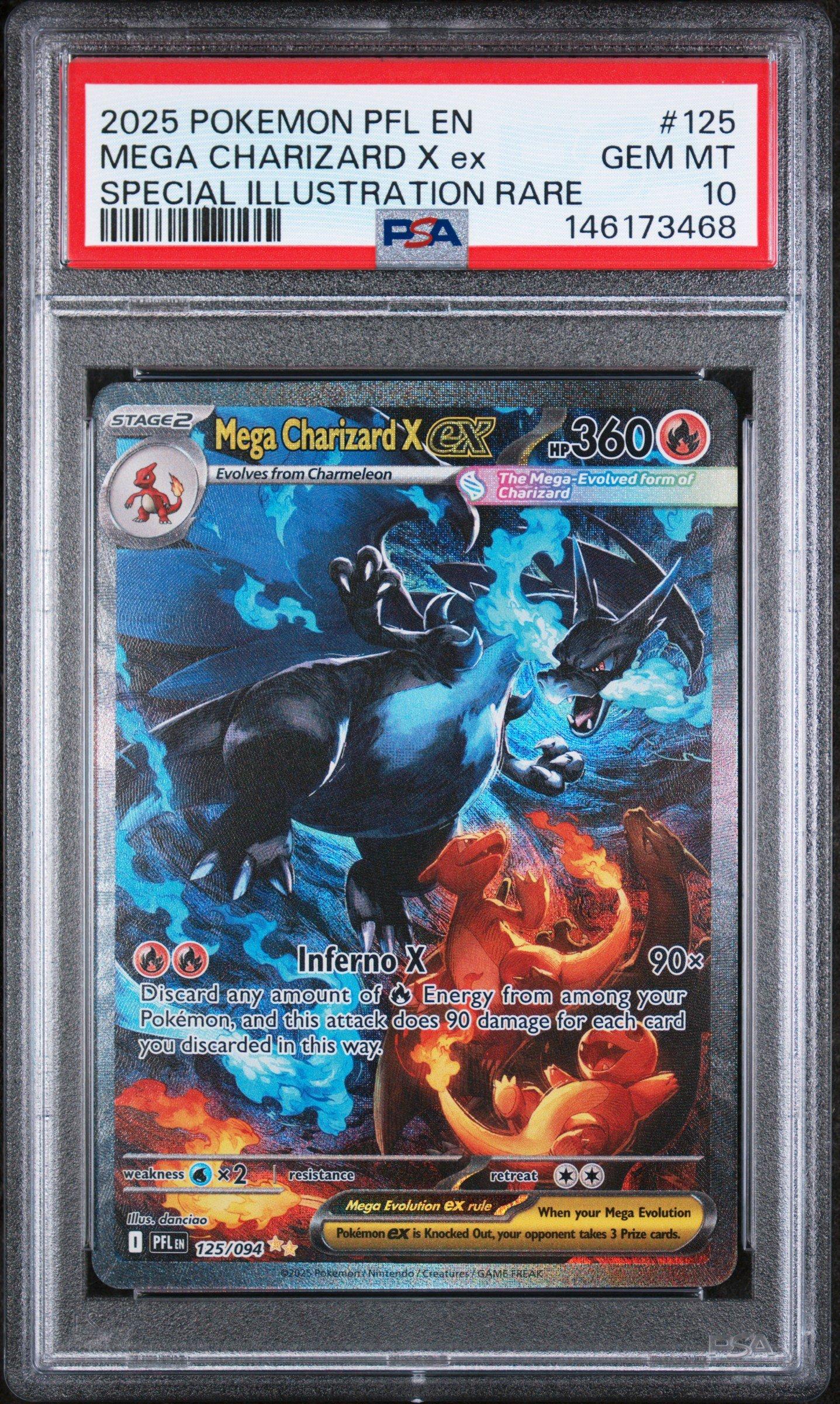 2025 Pokemon Pfl En-phantasmal Flames 125 Mega Charizard X Ex