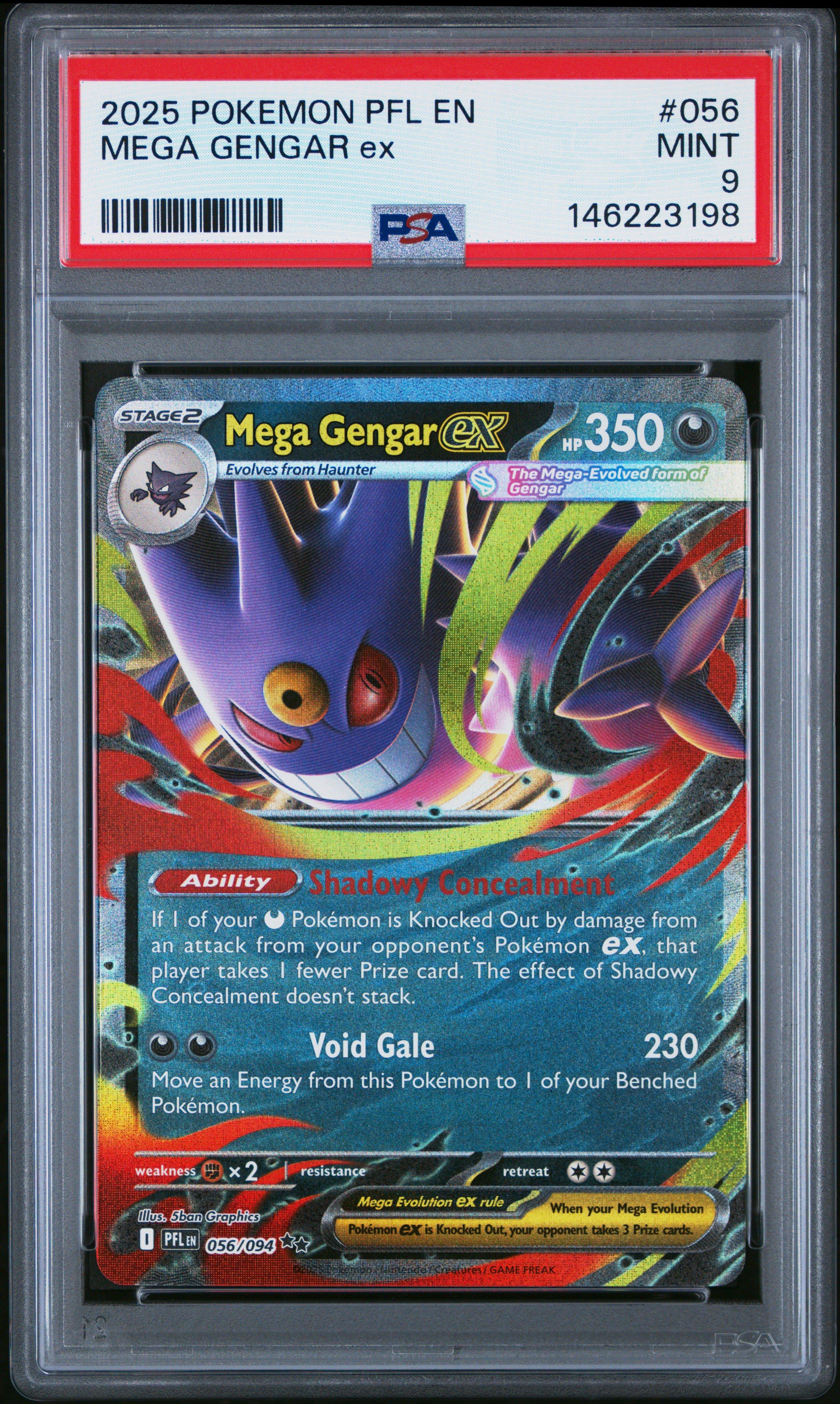 MEGA GENGAR ex 2025年 ポケモンカード 2025 Pokemon Pfl En-phantasmal Flames 056 Mega Gengar Ex PSA 9