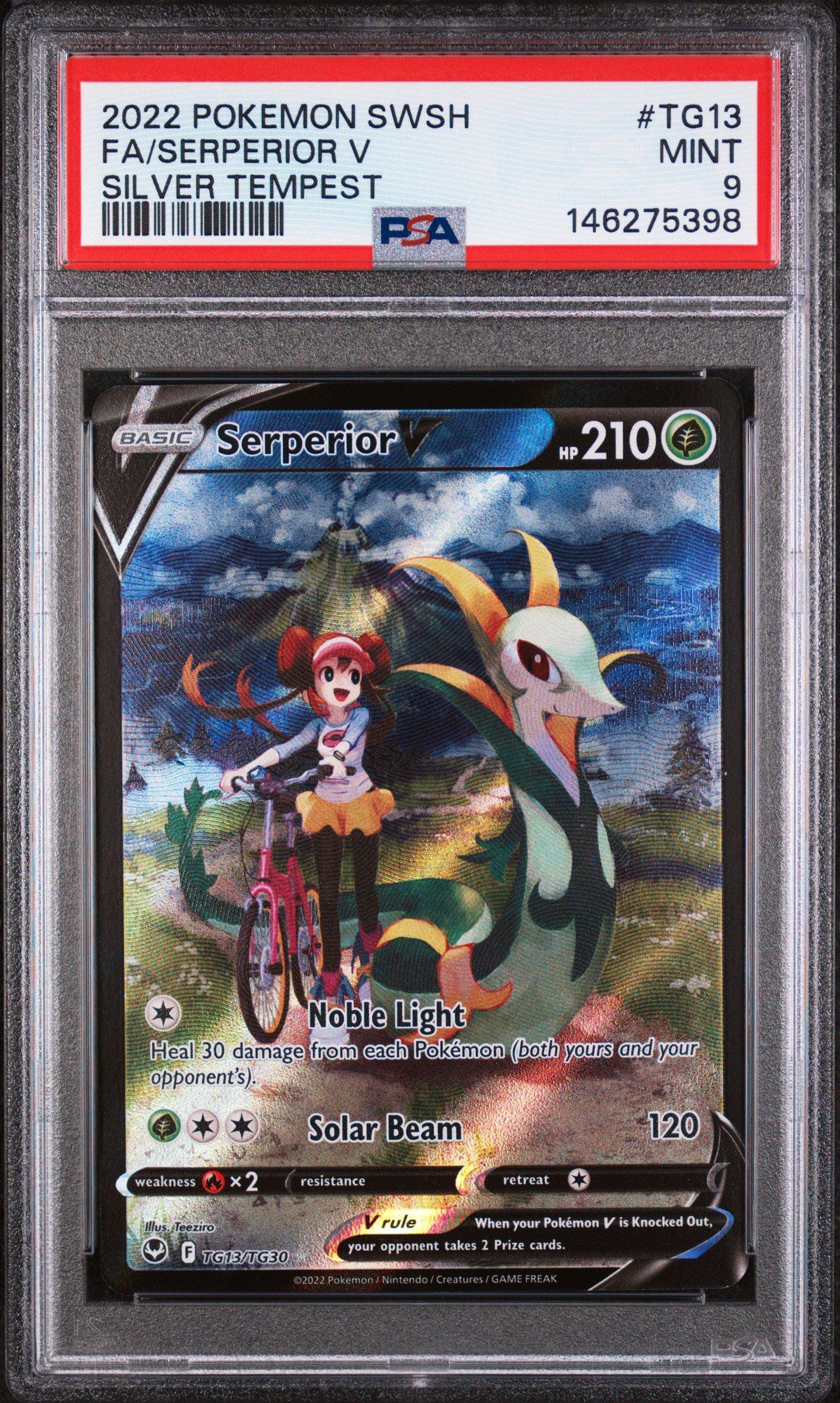 2022 Pokemon Sword & Shield Silver Tempest Tg13 Full Art/serperior V PSA 9