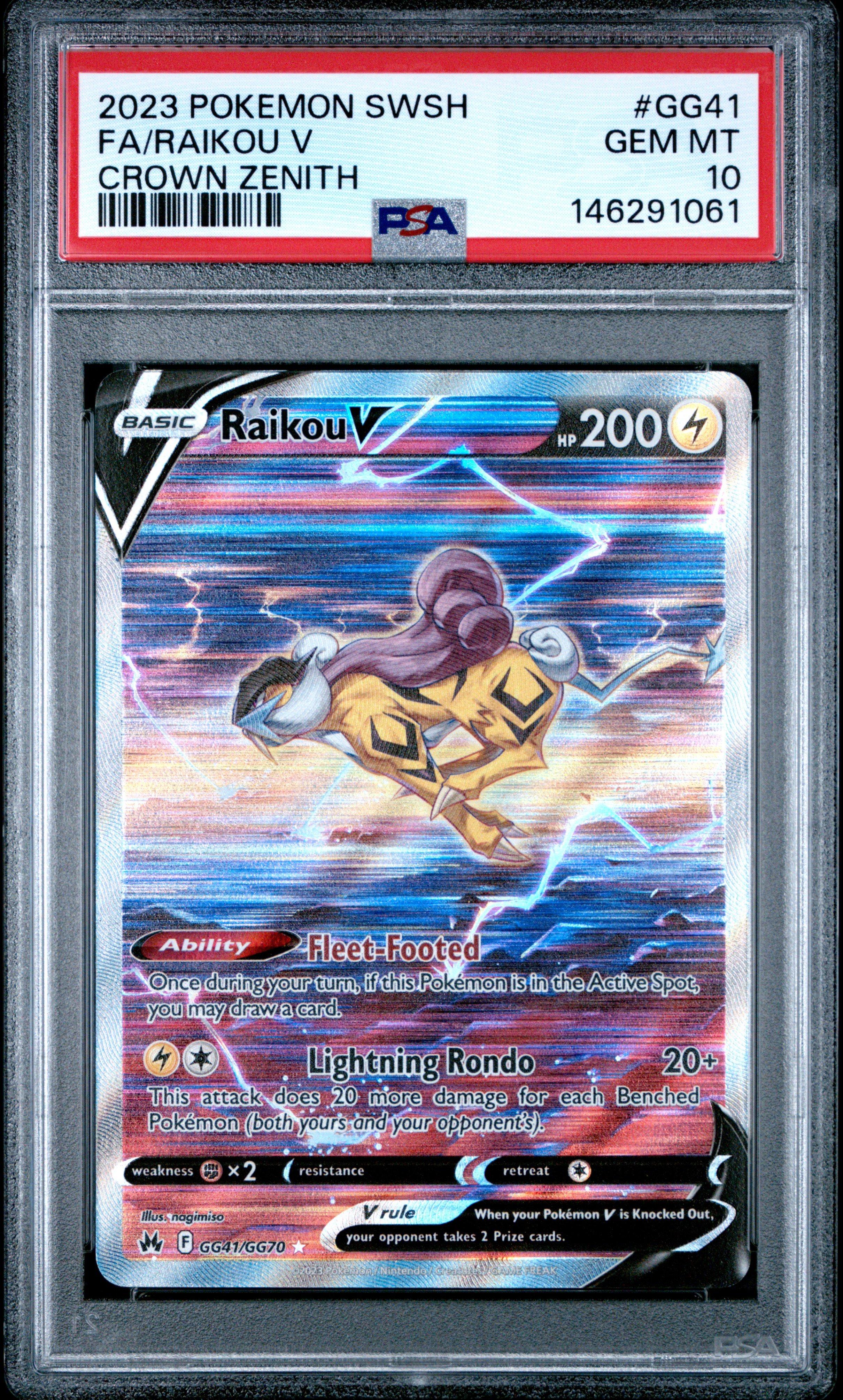 2023 Pokemon Sword And Shield Crown Zenith Gg41 Full Art/raikou V