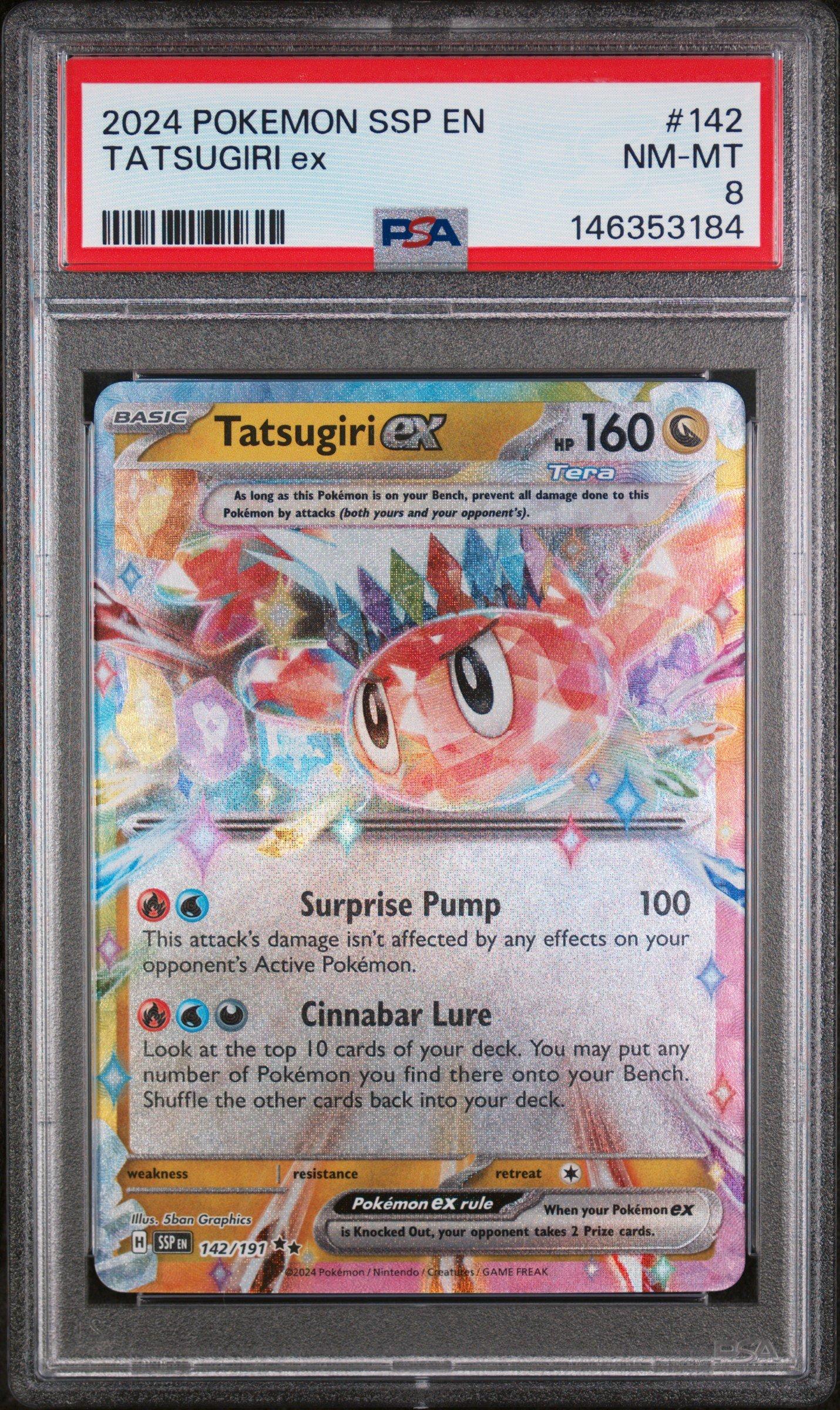 2024 Pokemon Ssp En-surging Sparks 142 Tatsugiri Ex PSA