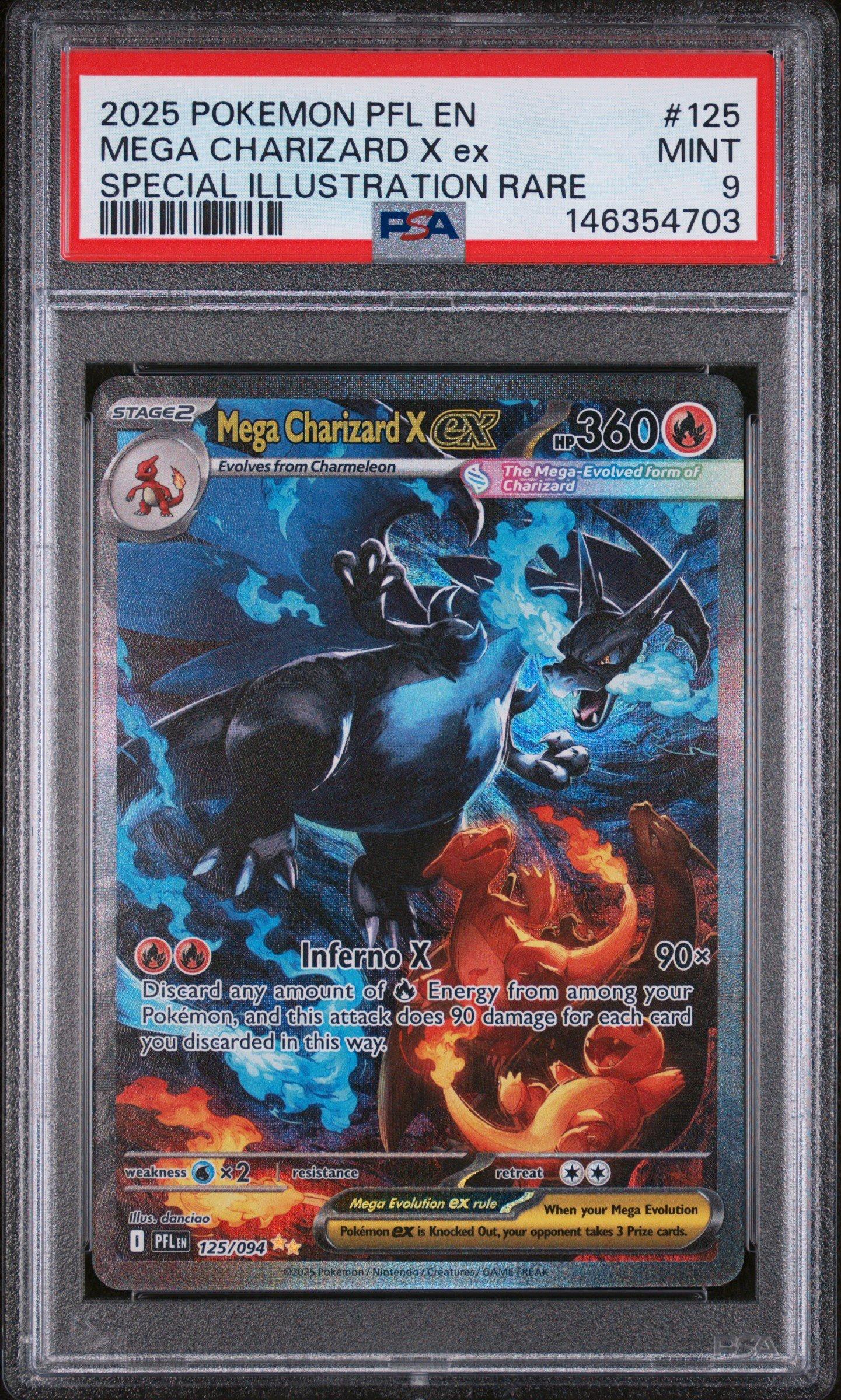 2025 Pokemon Pfl En-phantasmal Flames 125 Mega Charizard X Ex