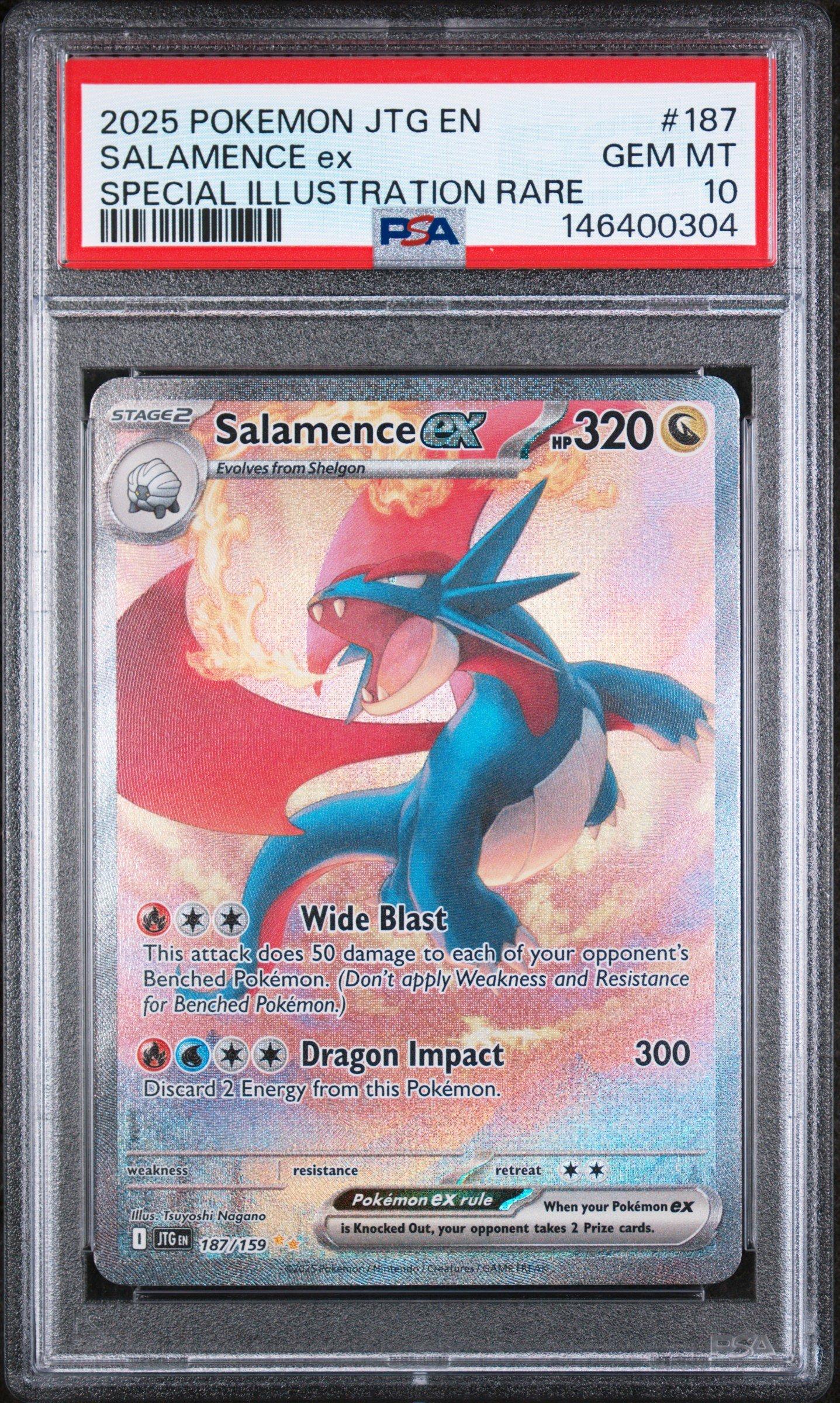 2025 Pokemon Jtg En-Journey Together 187 Salamence Ex Special Illustration Rare PSA 10