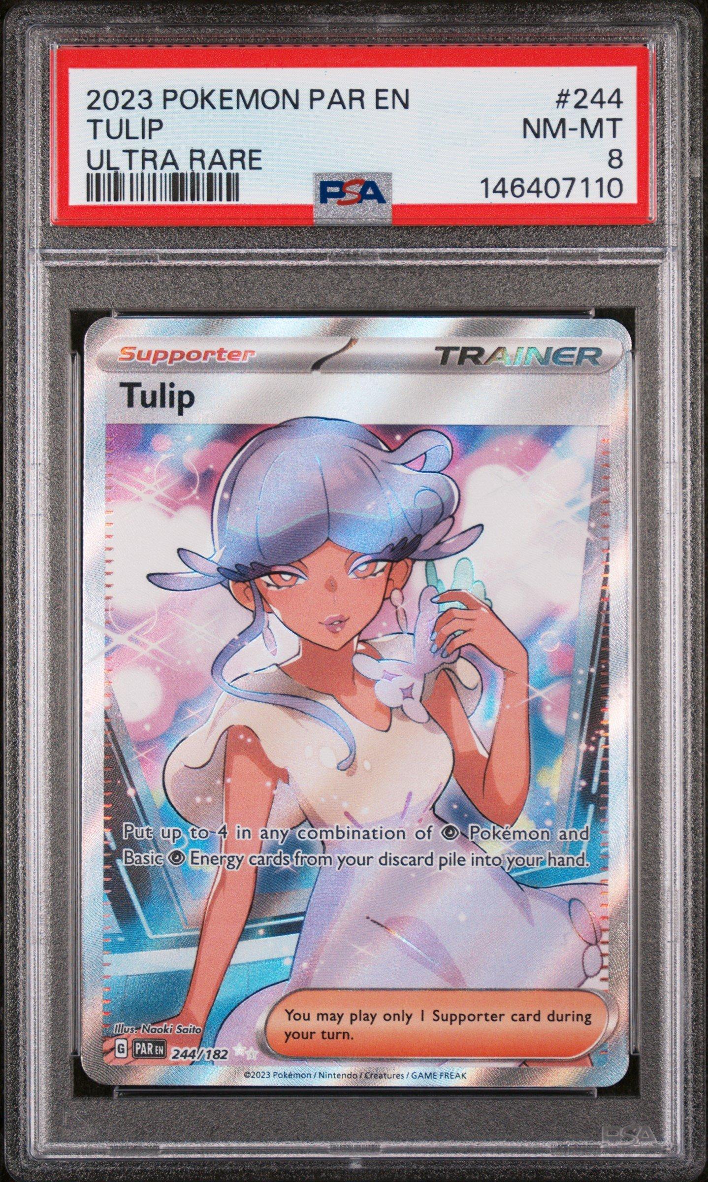 2023 Pokemon Par En-paradox Rift 244 Tulip Ultra Rare PSA 8